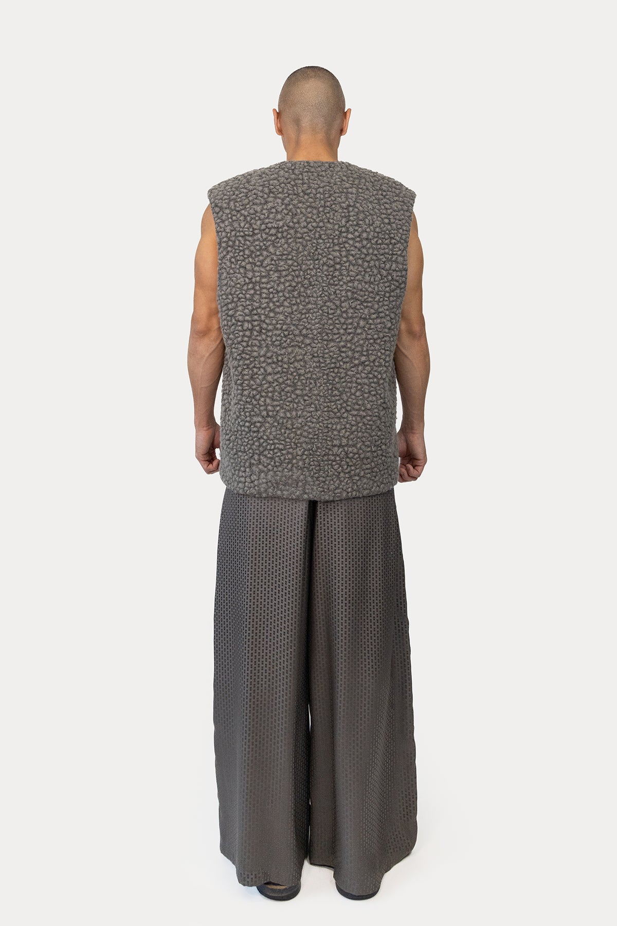 Vest in Naturally Dyed Faux Shearling