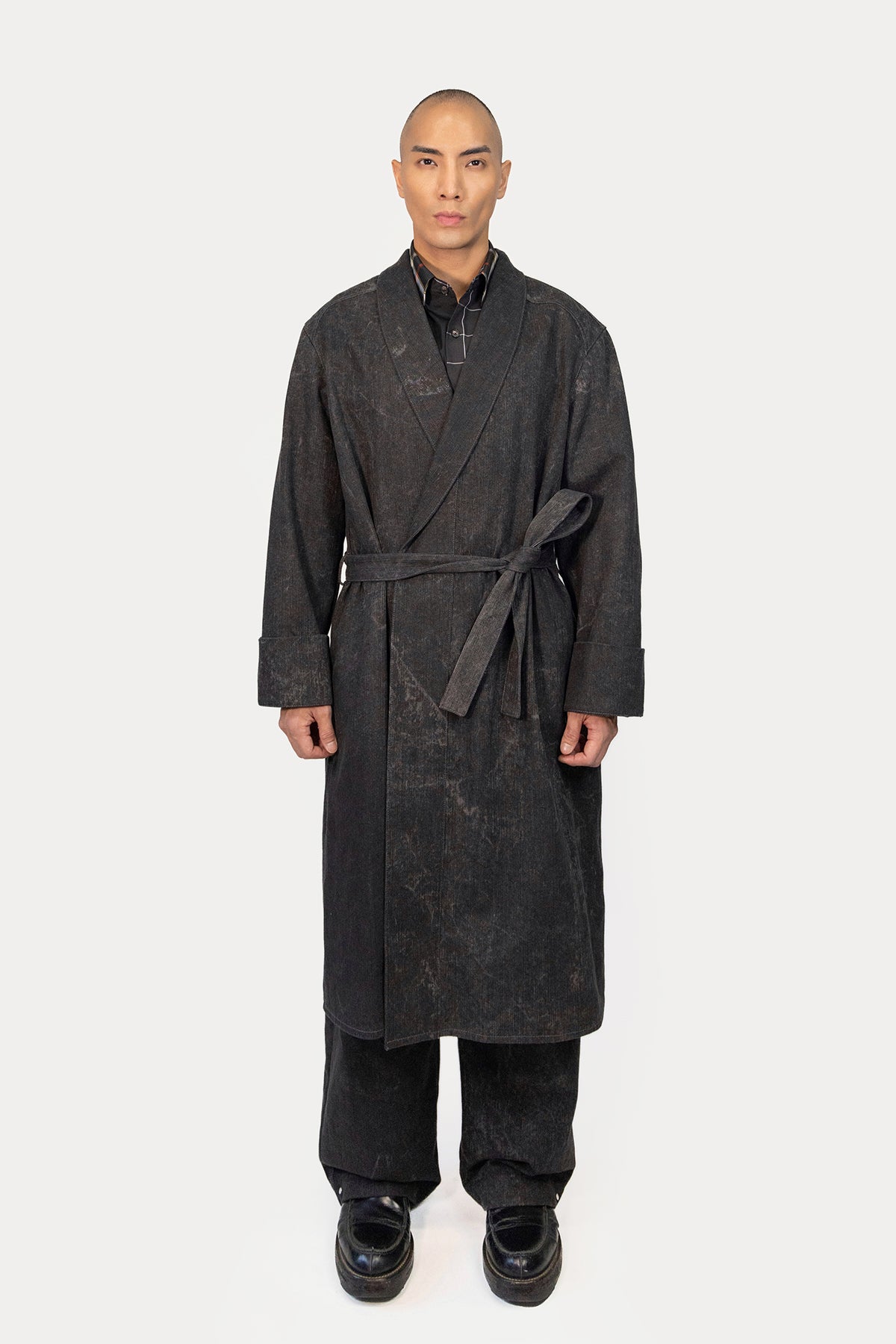 Bathrobe in Marbled Denim