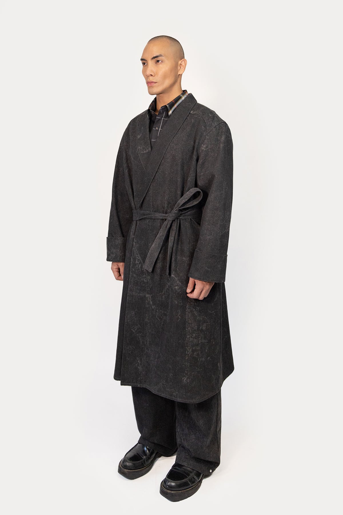 Bathrobe in Marbled Denim