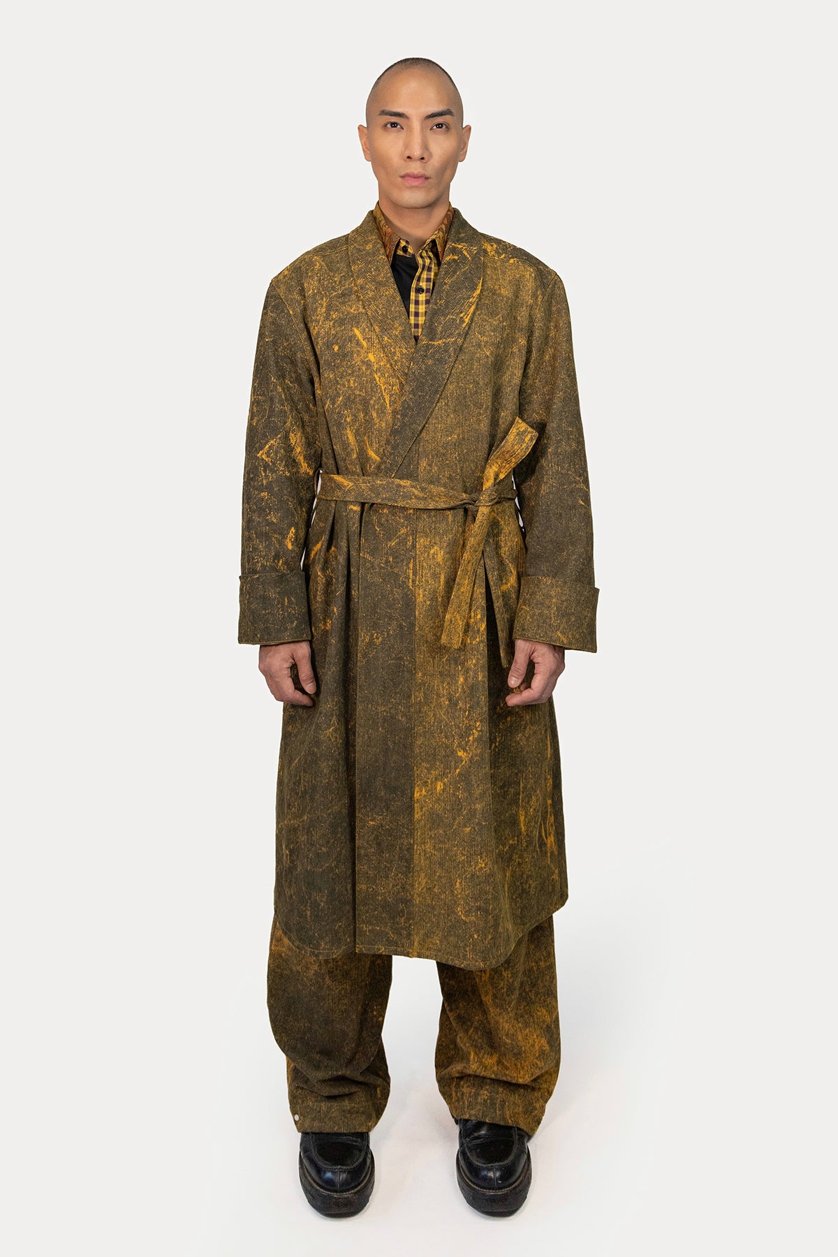 Bathrobe in Marbled Denim