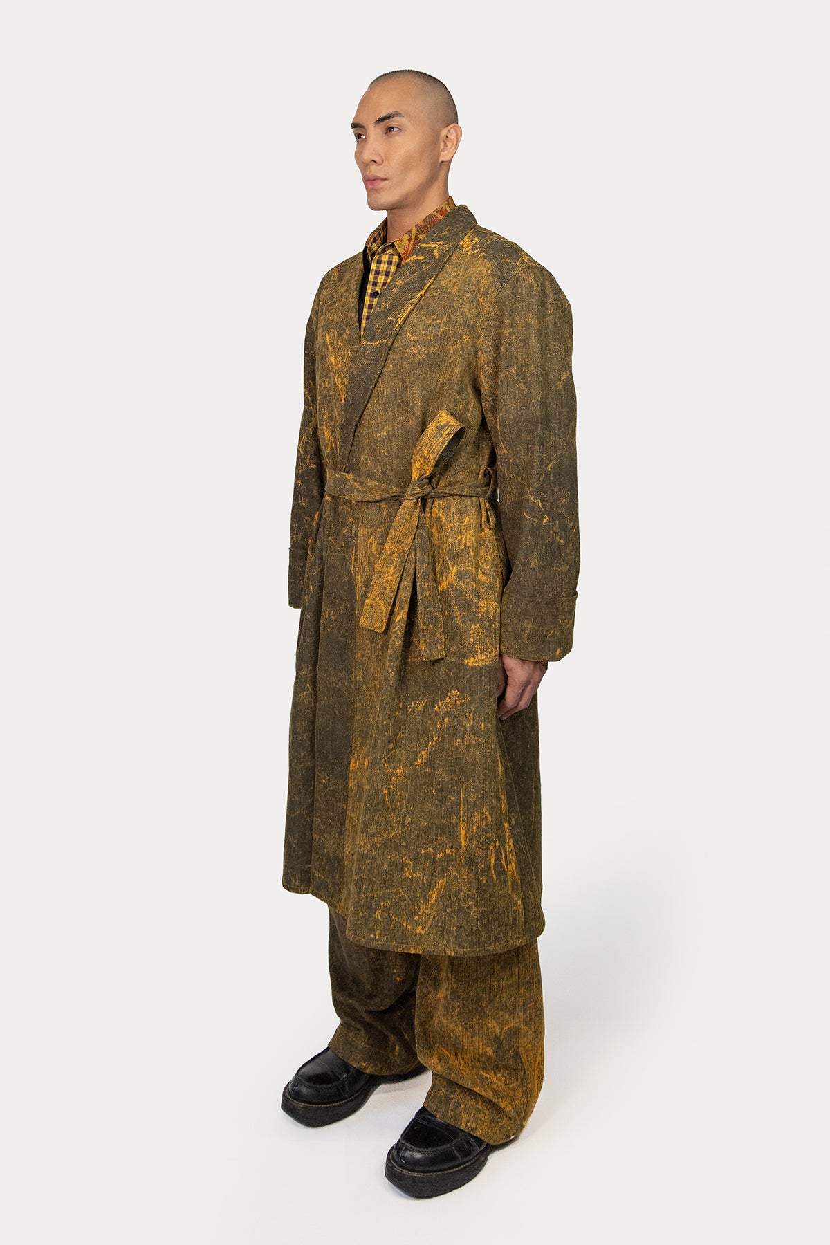 Bathrobe in Marbled Denim