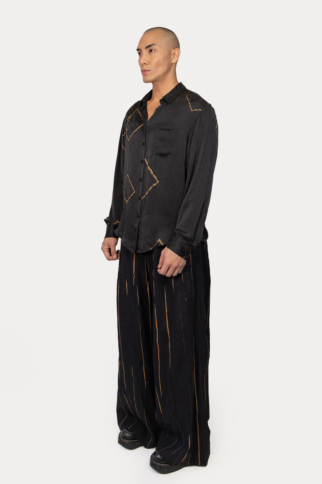 Relaxed Shirt in Shibori Silk Charmeuse