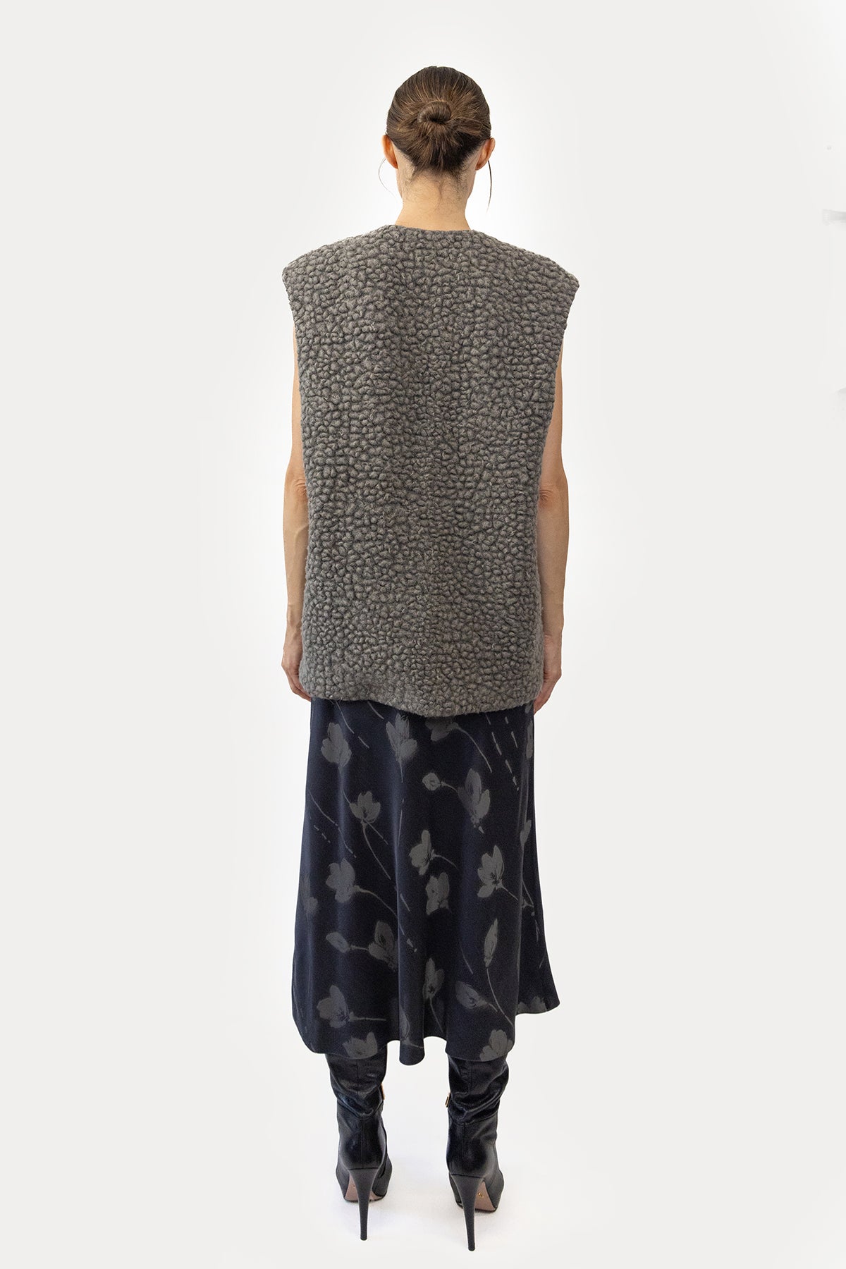 Vest in Naturally Dyed Faux Shearling