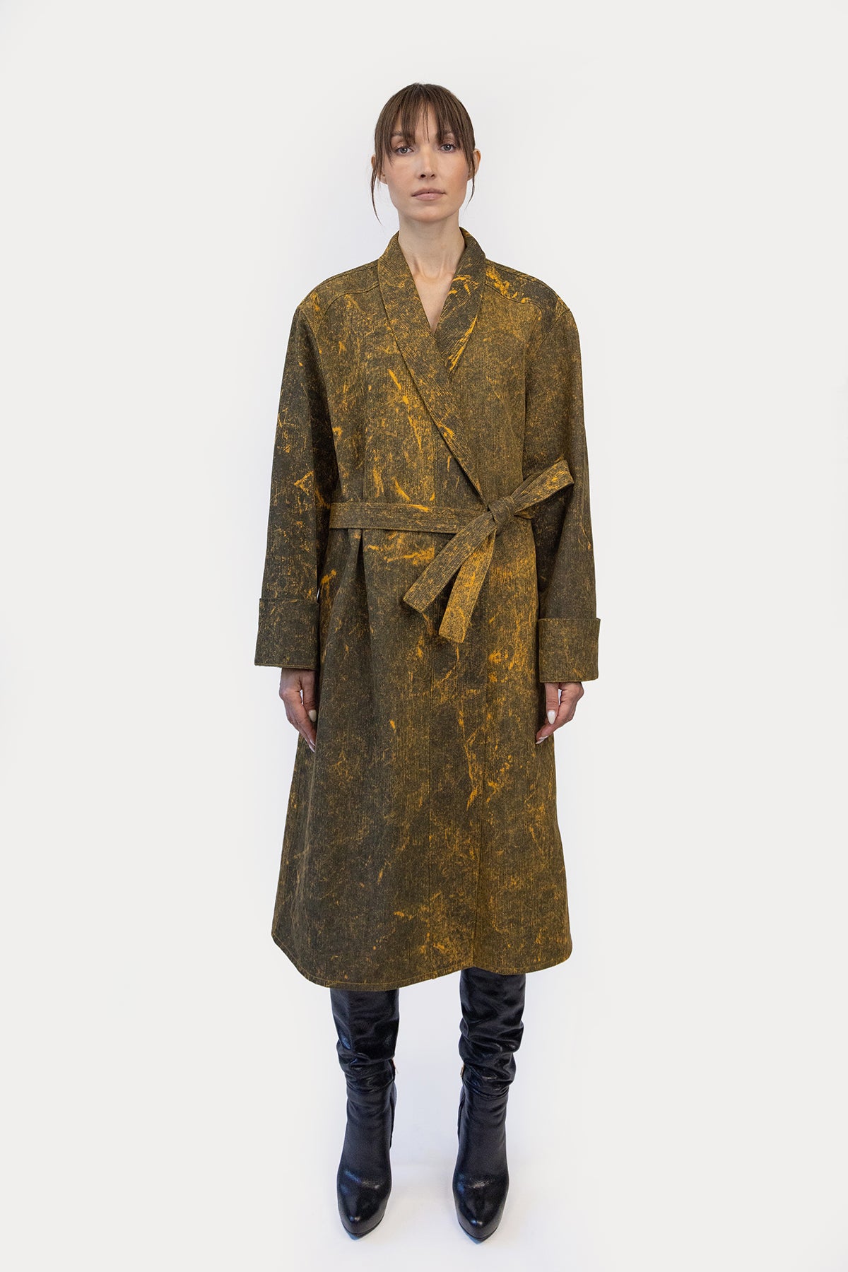 Bathrobe in Marbled Denim