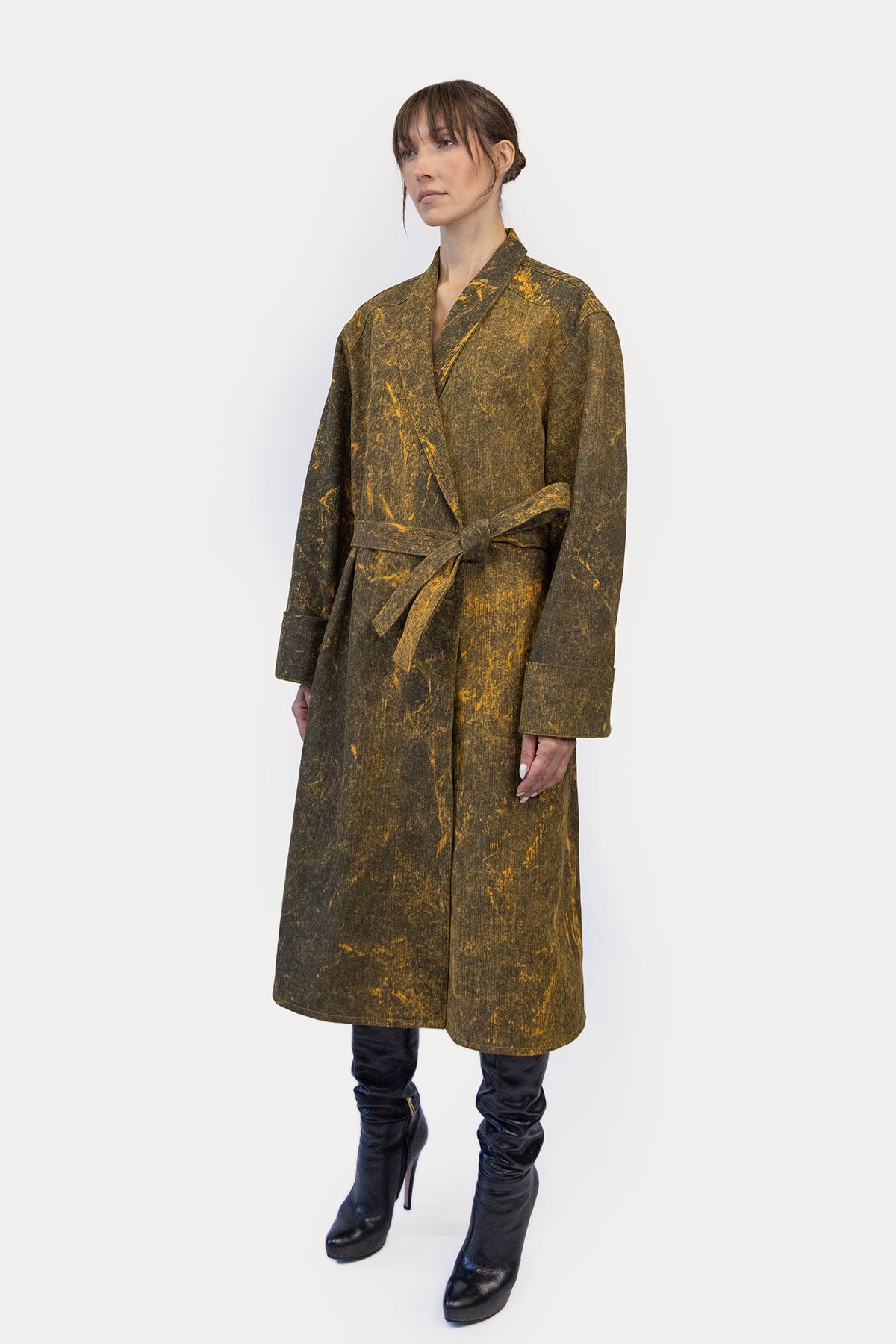 Bathrobe in Marbled Denim