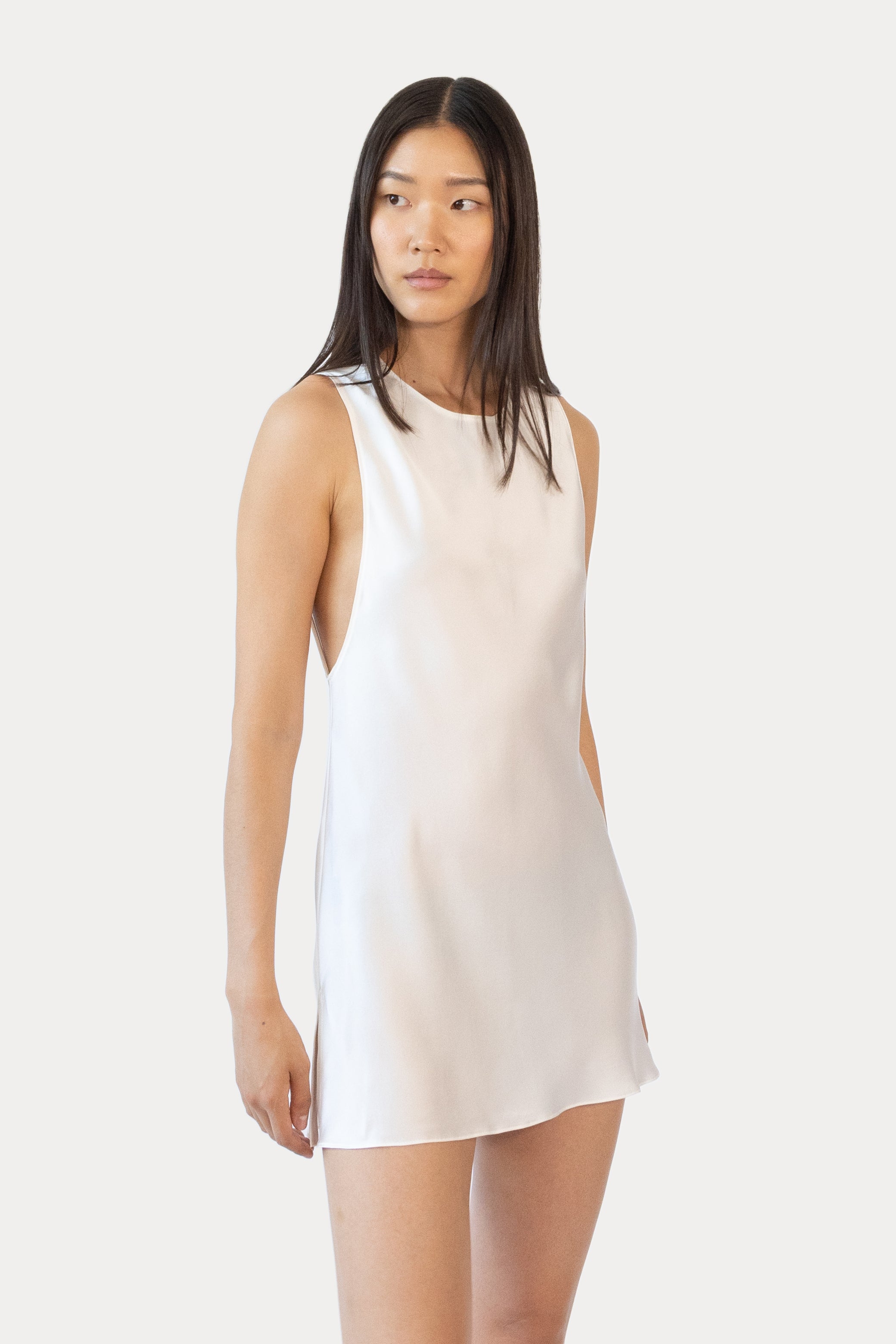Mini Tank Dress in Silk Charmeuse