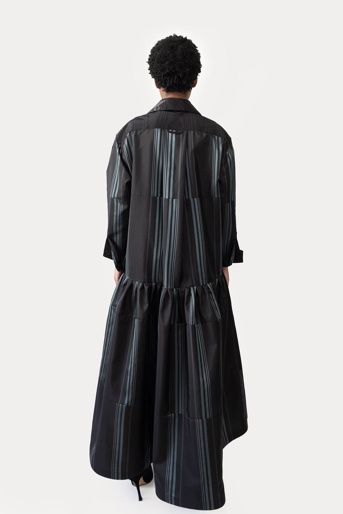 Oversize Shirt Dress in Silk Kimono Taffeta
