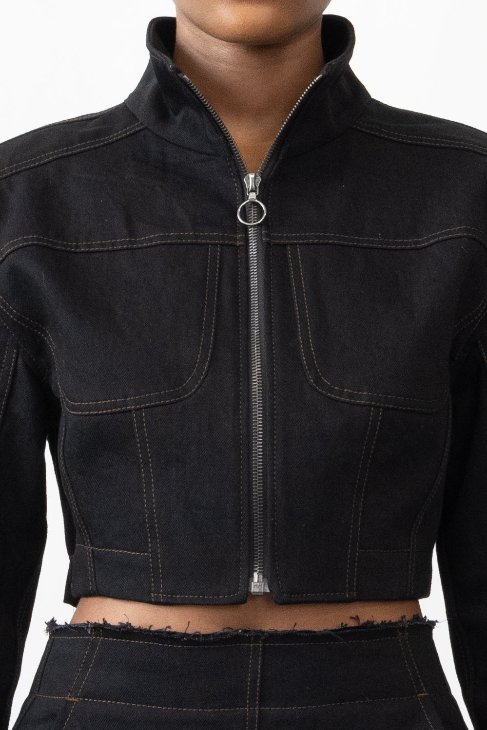 Cropped Jacket in Denim – Occhii