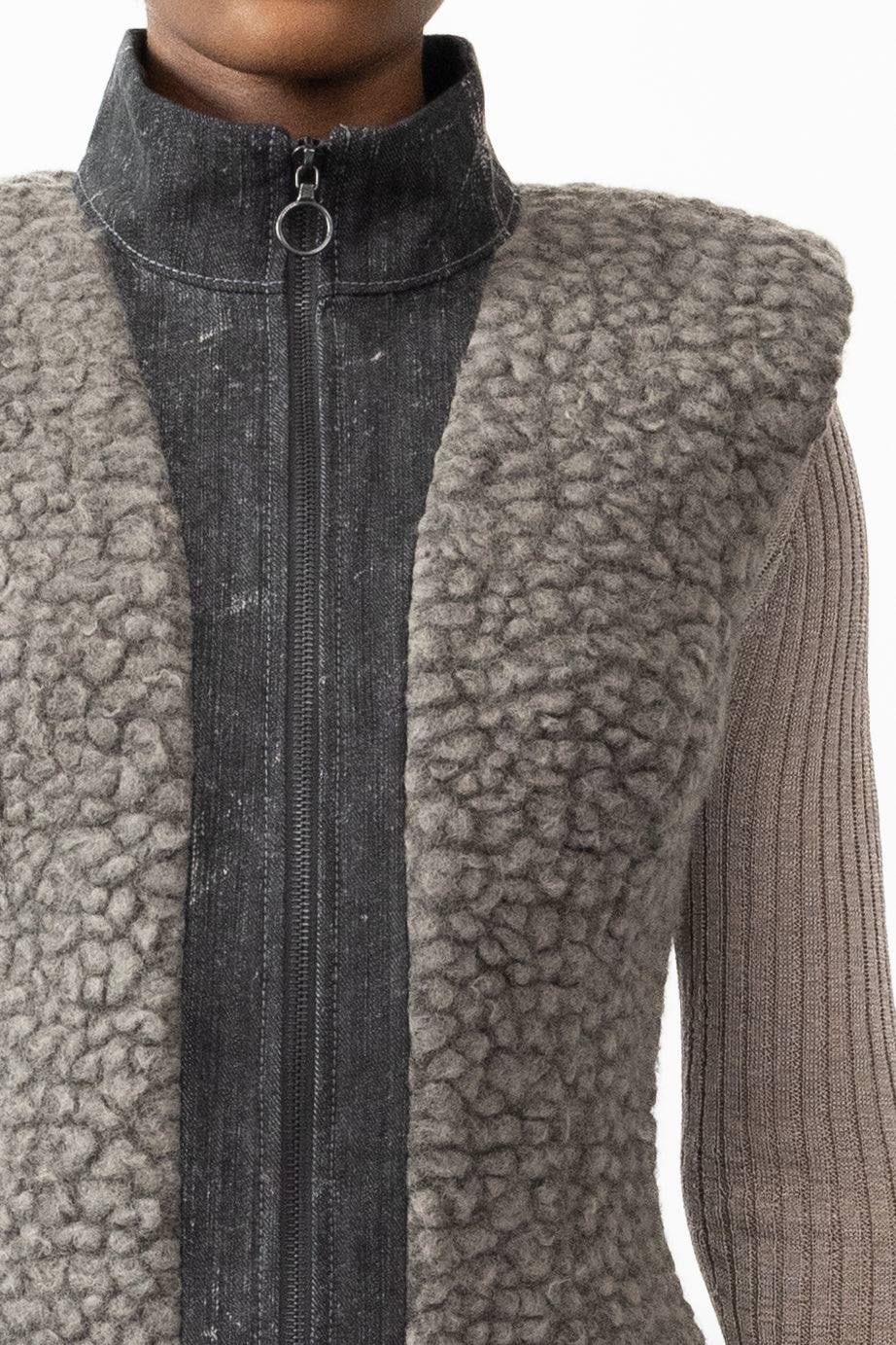 Hourglass Vest in Faux Shearling