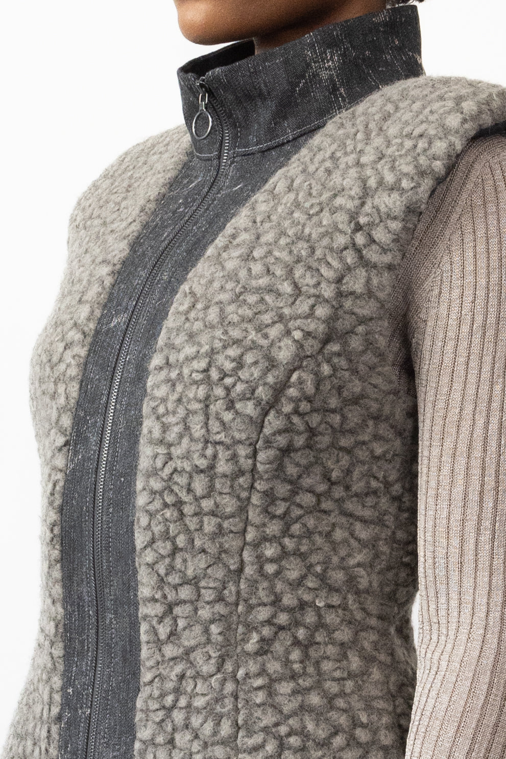 Hourglass Vest in Faux Shearling