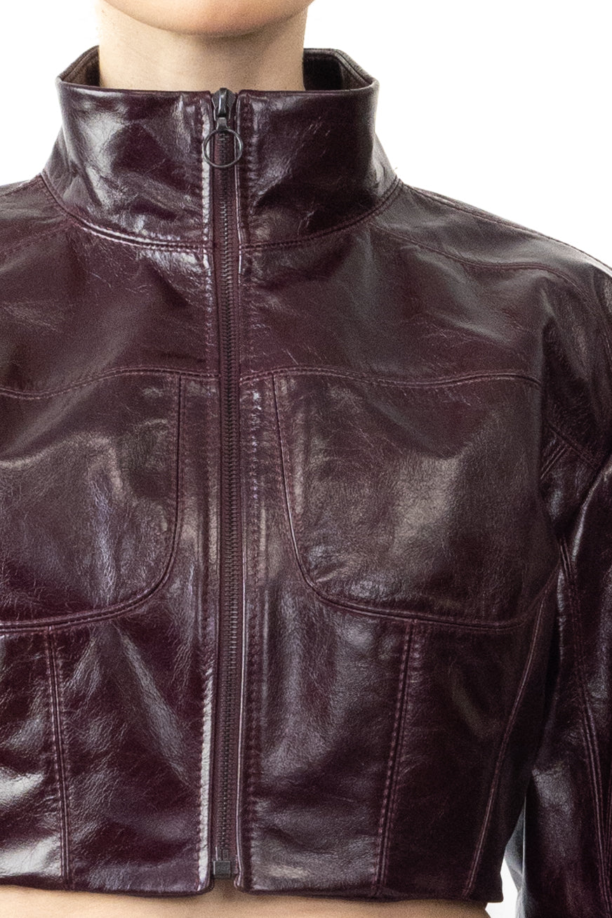 Cropped Jacket in Glazed Cow