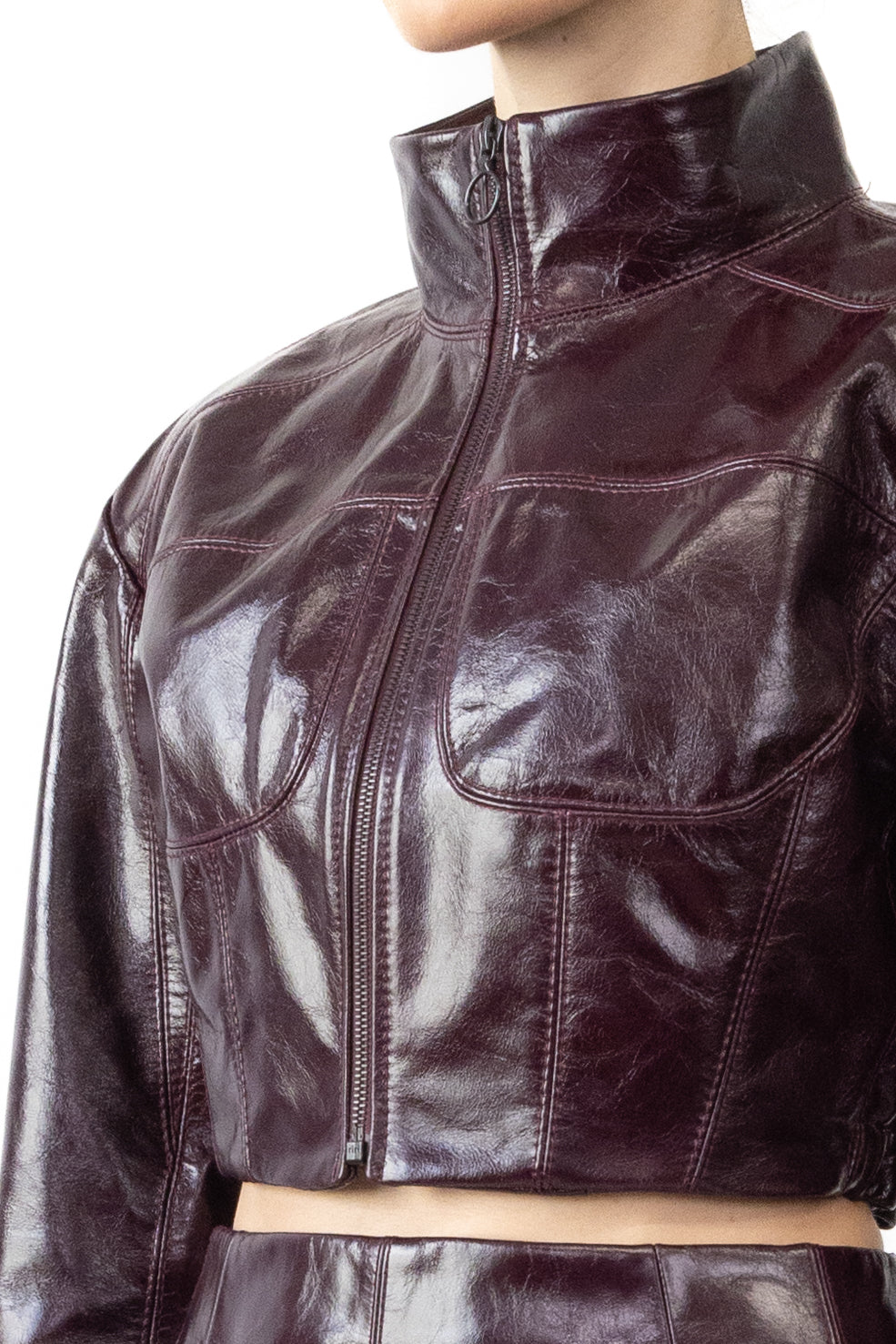 Cropped Jacket in Glazed Cow