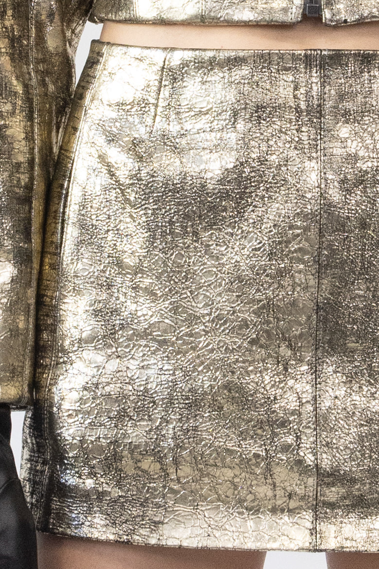 Mini Skirt in Metallic Goat