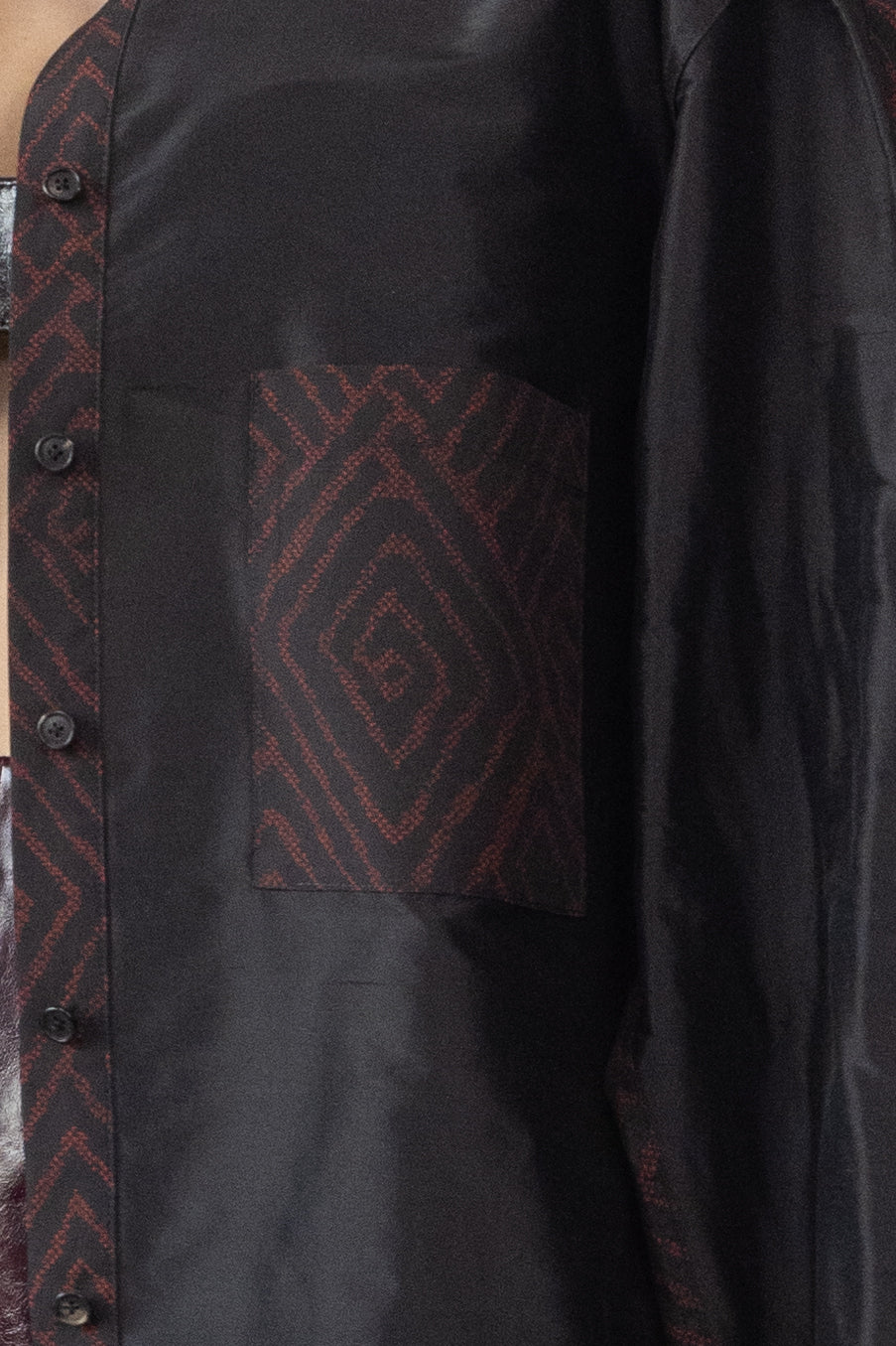 Oversize Shirt in Silk and Taffeta Combo