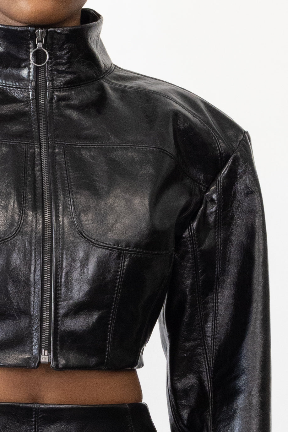 Cropped Jacket in Glazed Cow