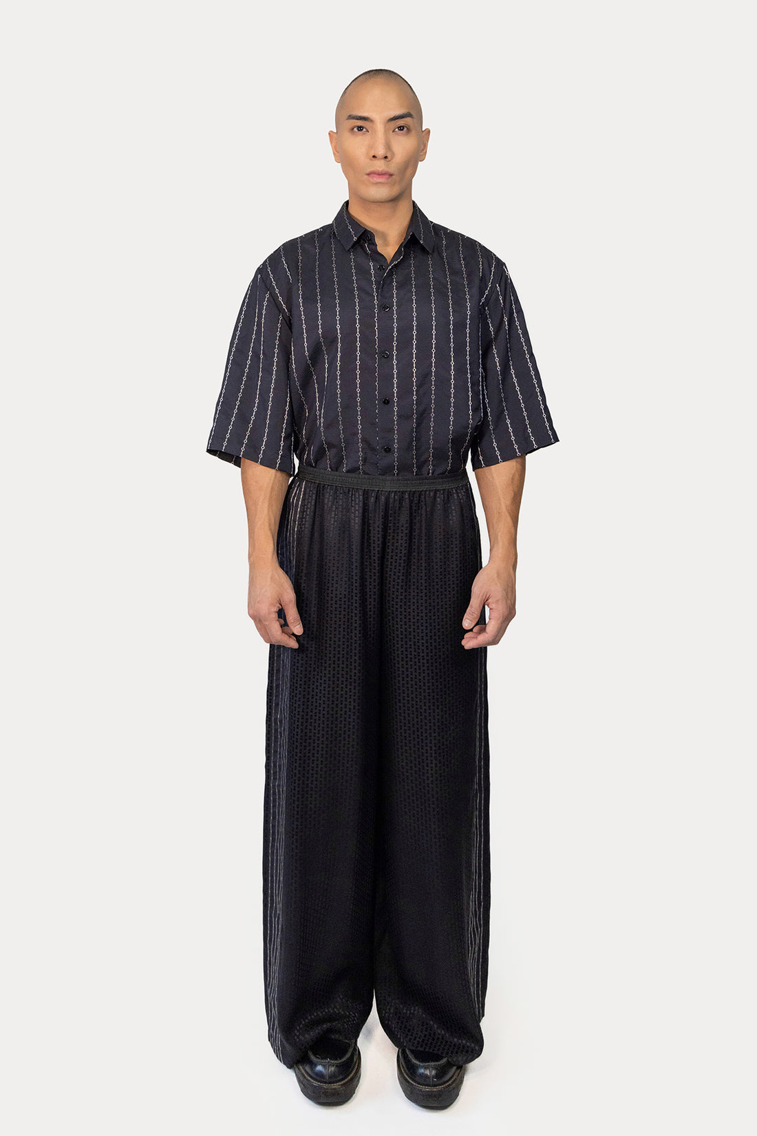 Drawstring Pant in Silk Jacquard