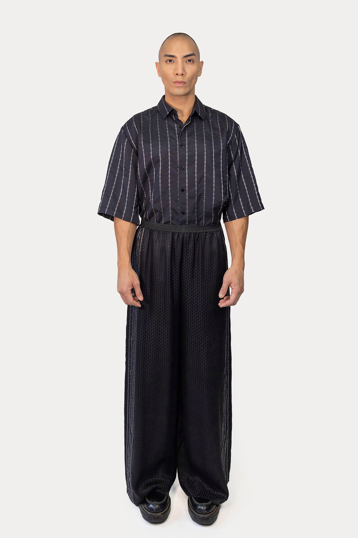 Drawstring Pant in Silk Jacquard