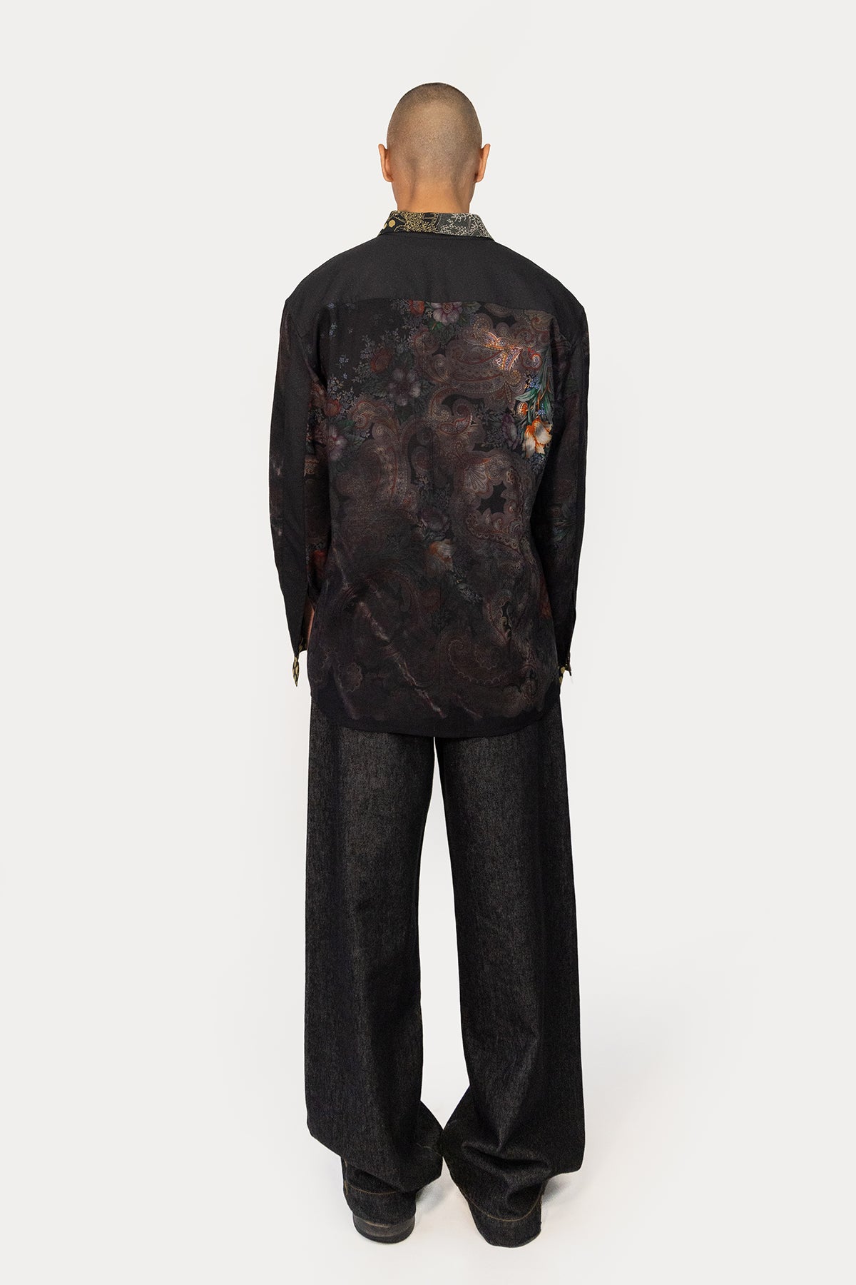 Oversize Combo Shirt in Reclaimed Wool Shawl
