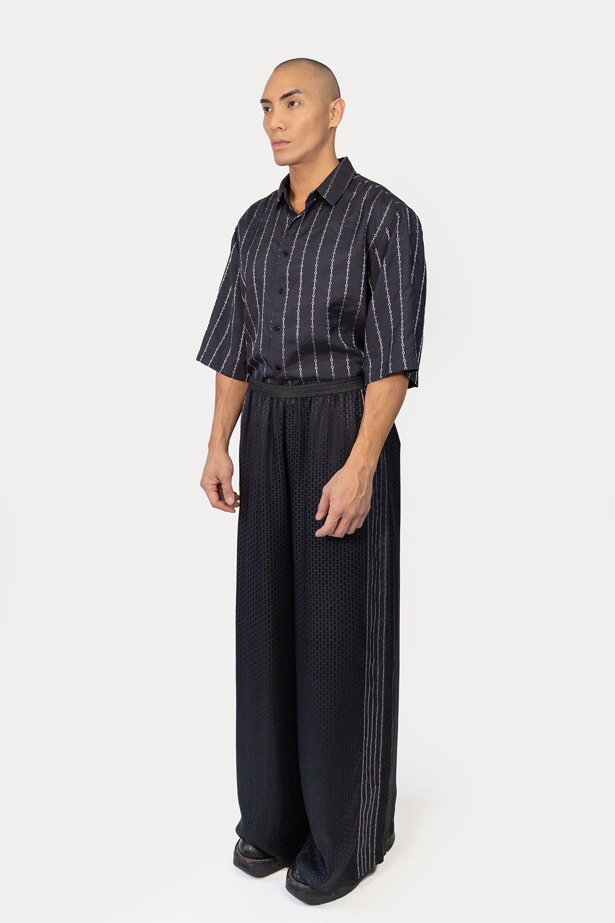 Drawstring Pant in Silk Jacquard