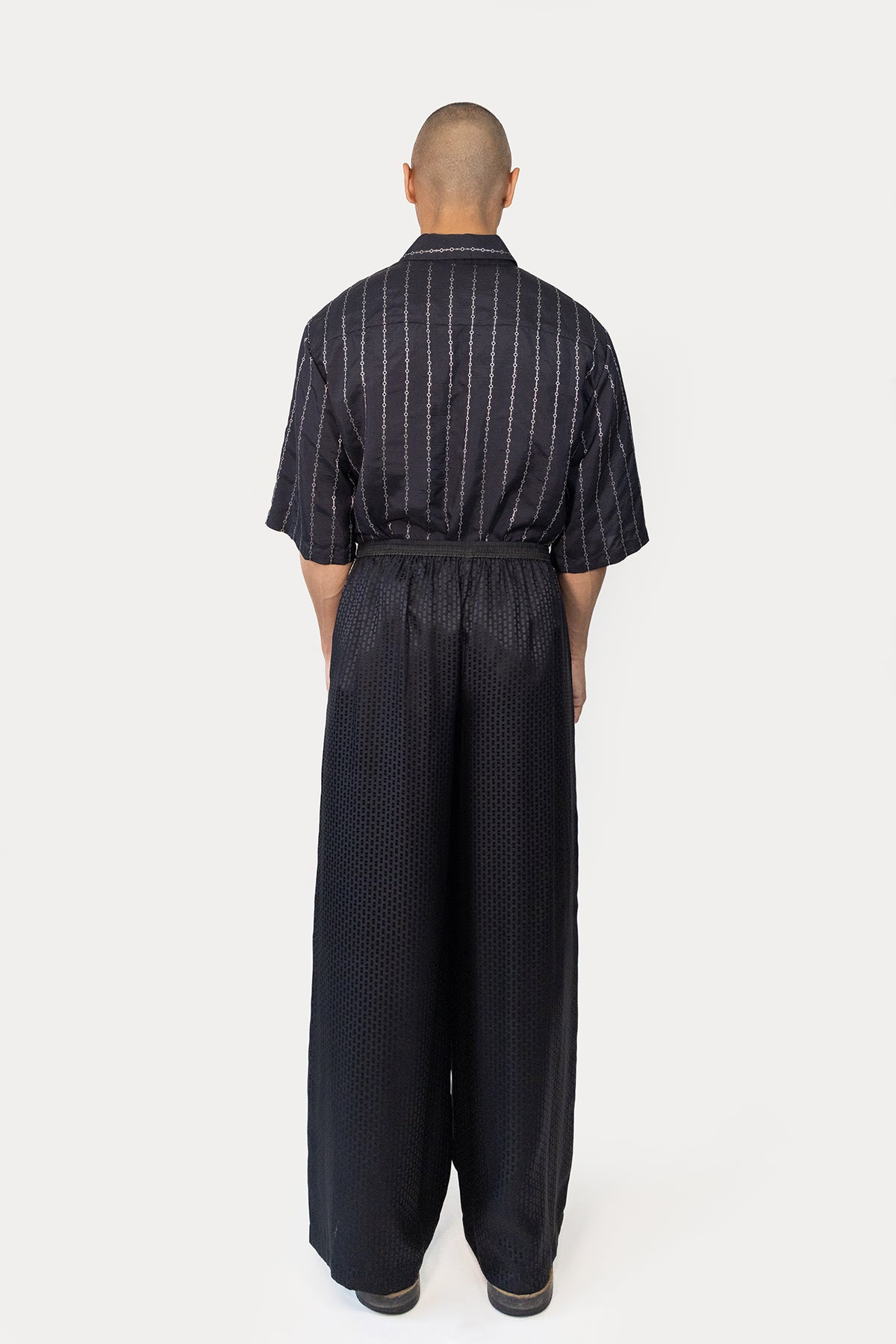 Drawstring Pant in Silk Jacquard