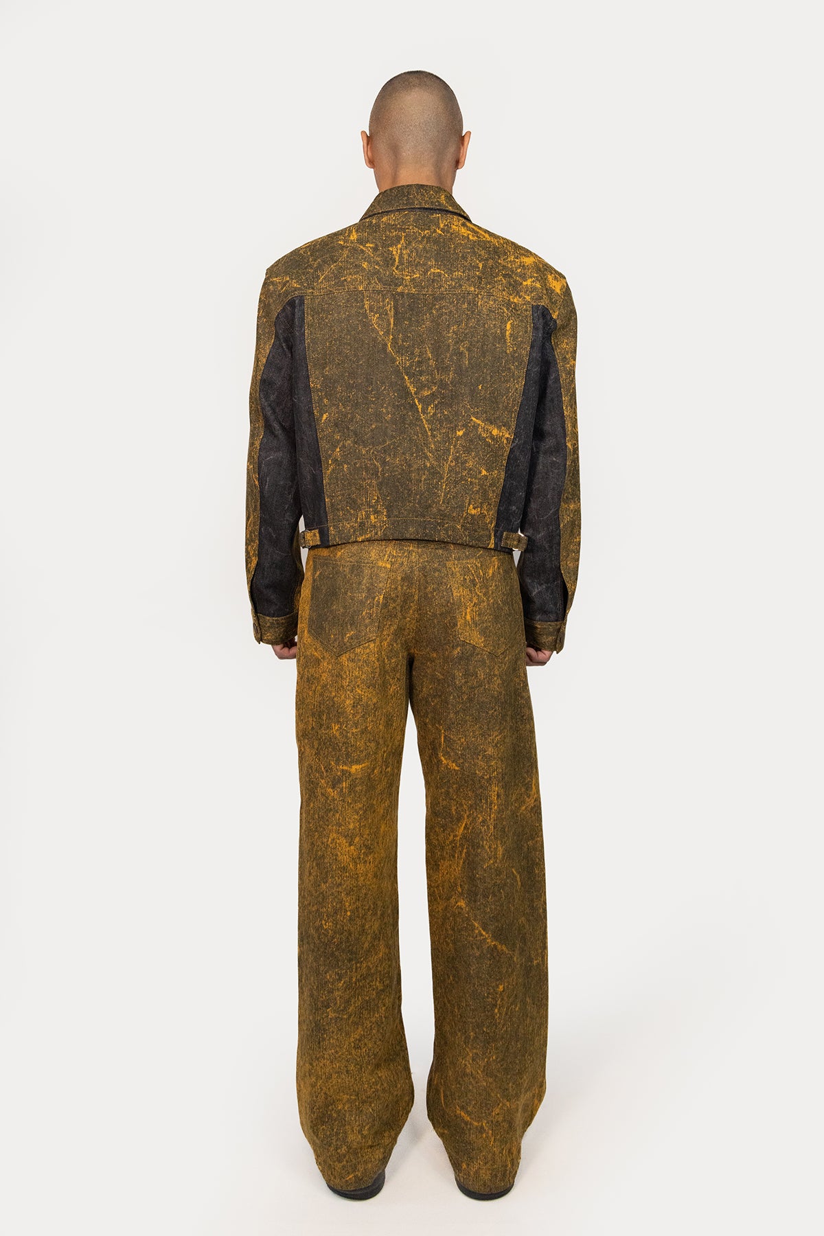 Combo Jacket in Marbled Denim