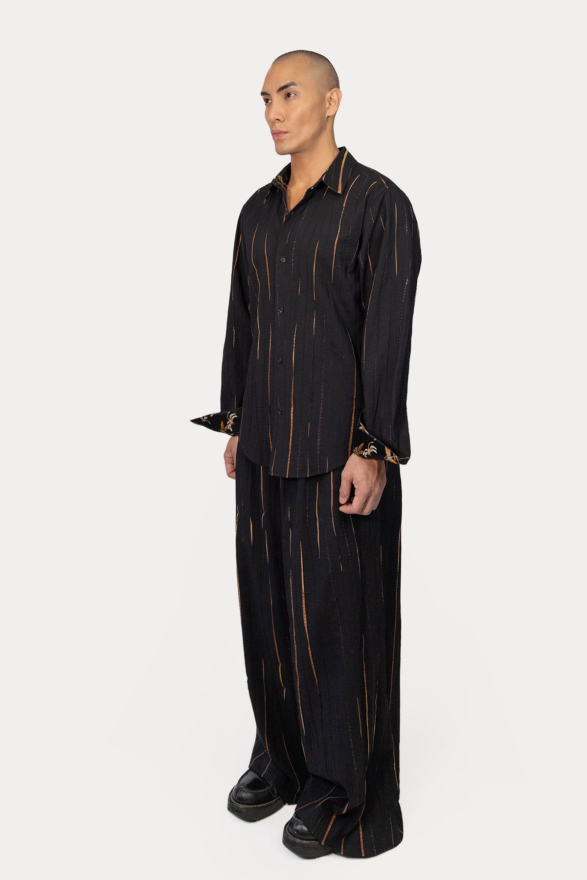 Long Line Shirt in Shibori Wool