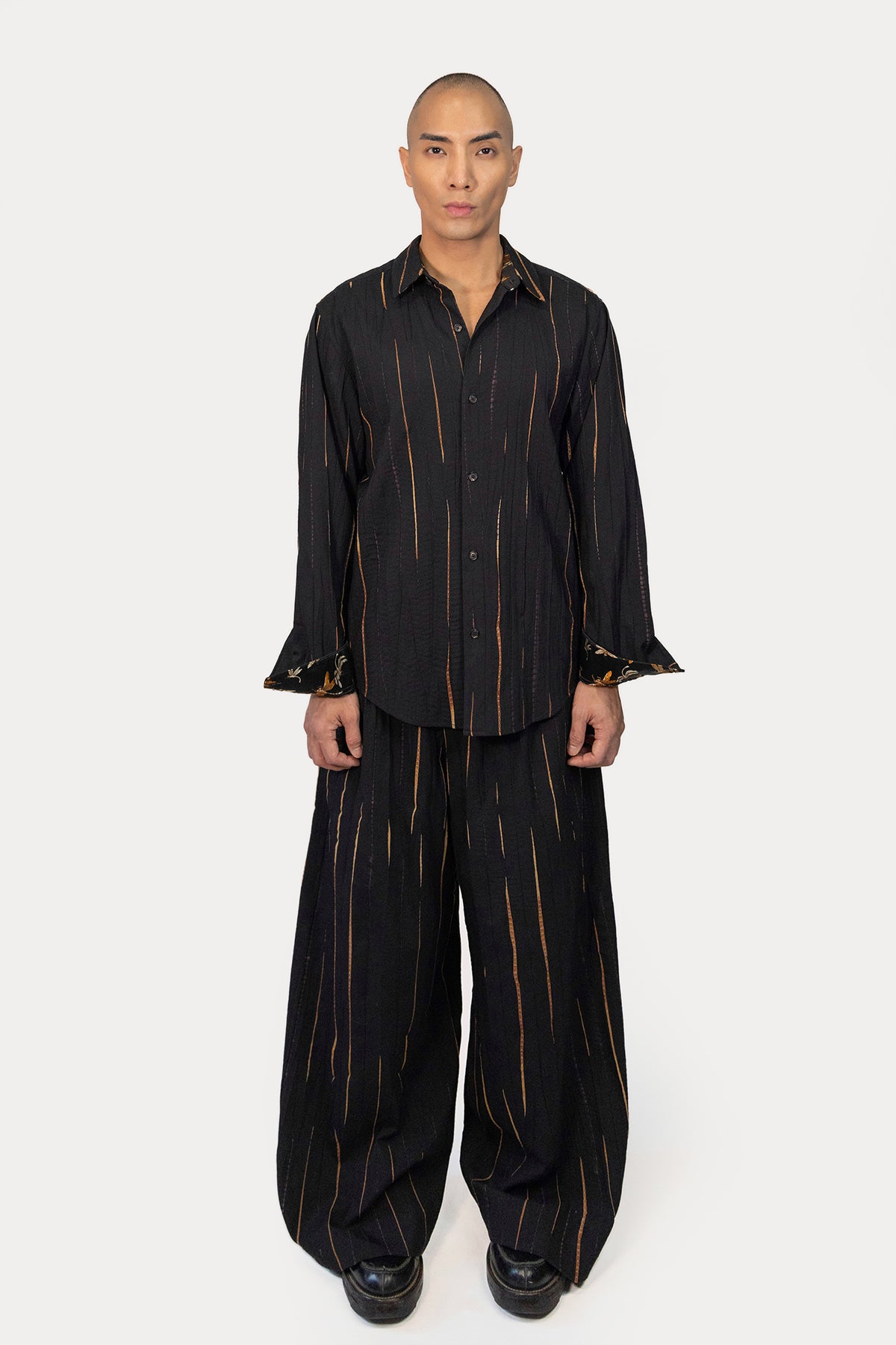 Long Line Shirt in Shibori Wool