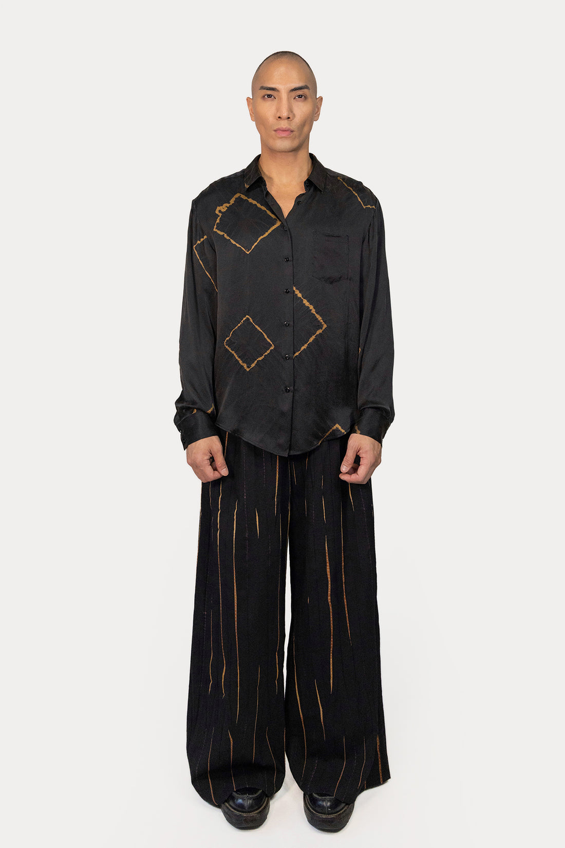 Relaxed Shirt in Shibori Silk Charmeuse