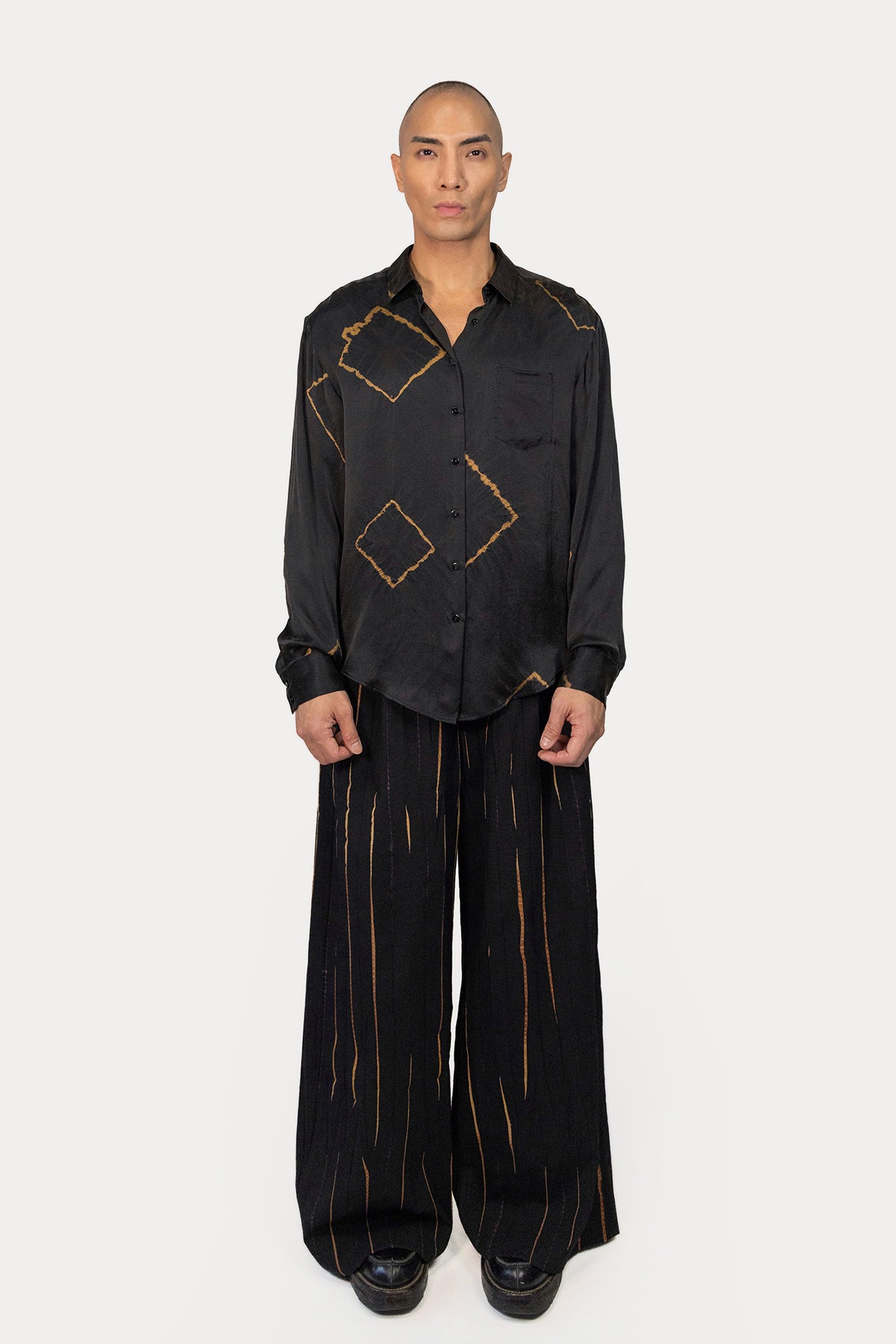 Relaxed Shirt in Shibori Silk Charmeuse