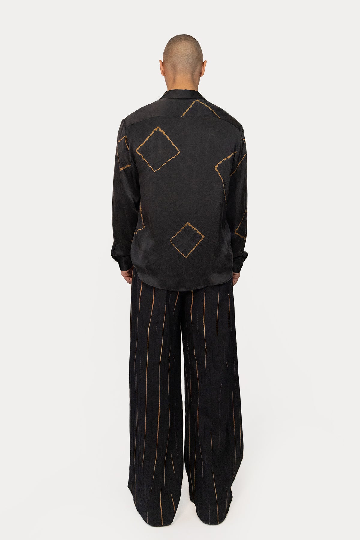 Relaxed Shirt in Shibori Silk Charmeuse