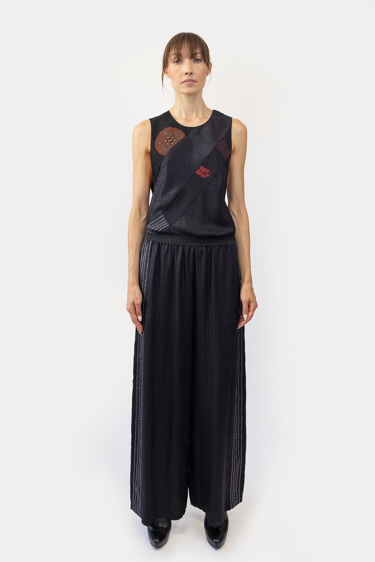 Drawstring Pant in Silk Jacquard