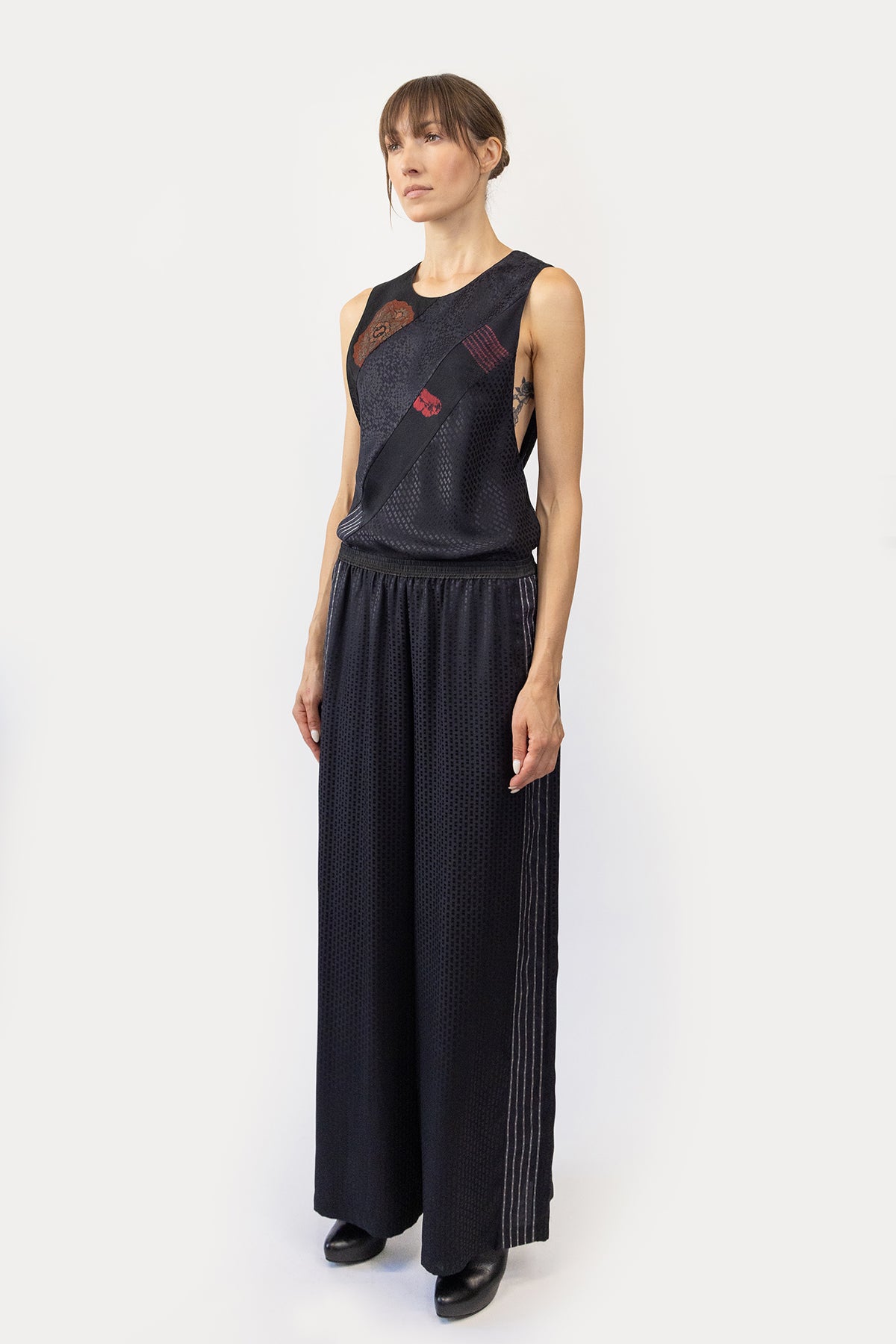 Drawstring Pant in Silk Jacquard
