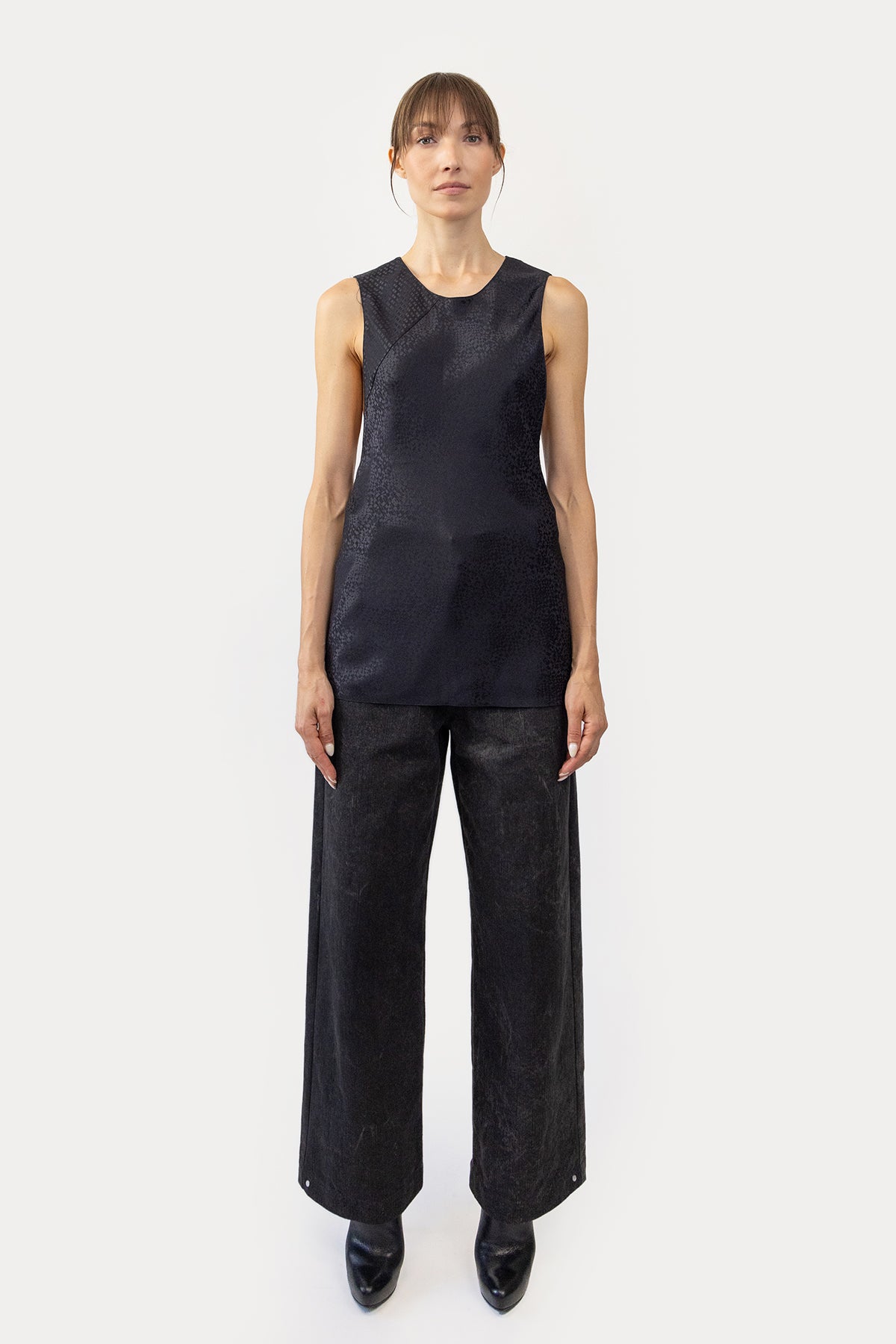 Tank in Bias Silk Jacquard