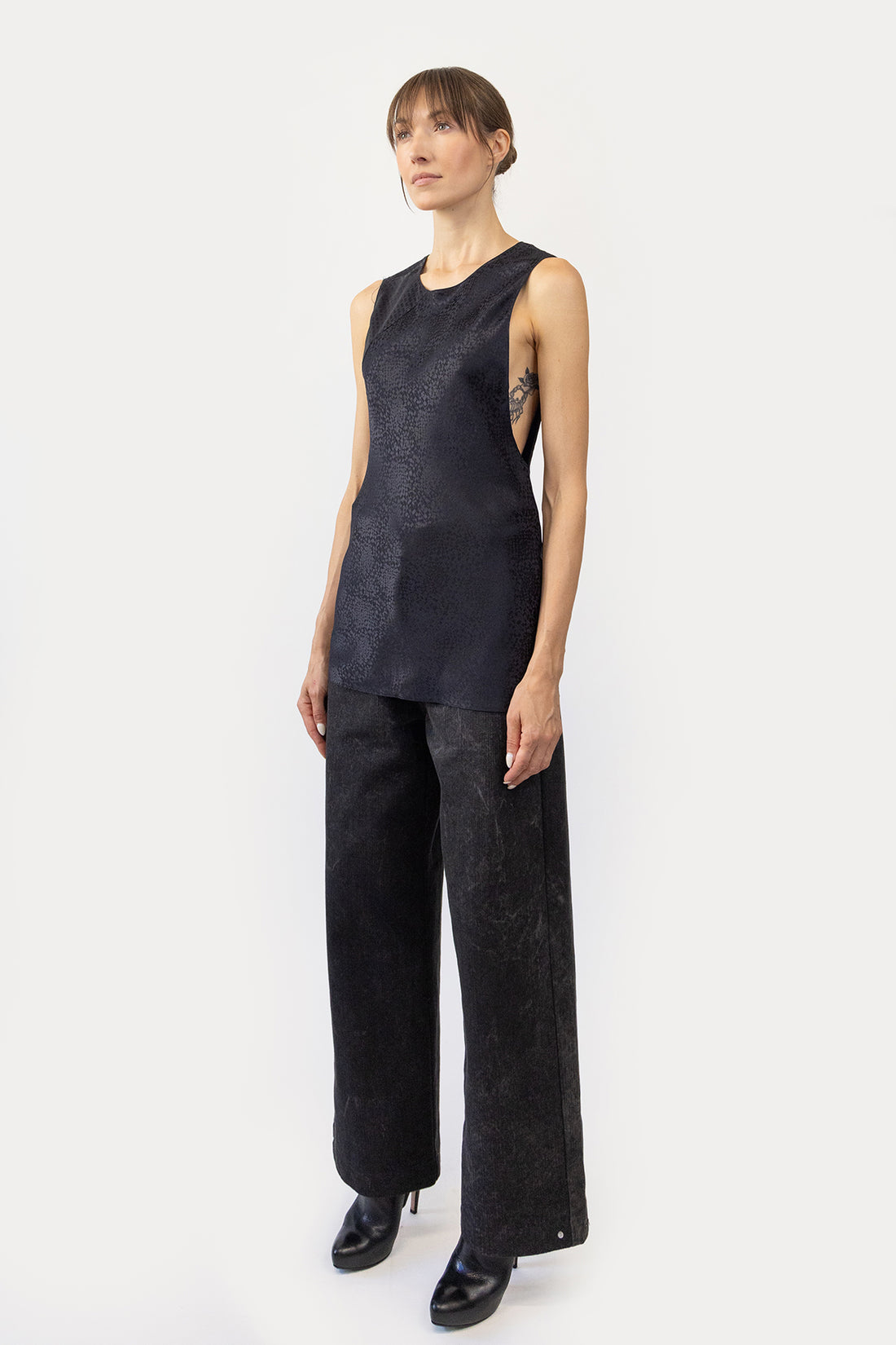 Tank in Bias Silk Jacquard