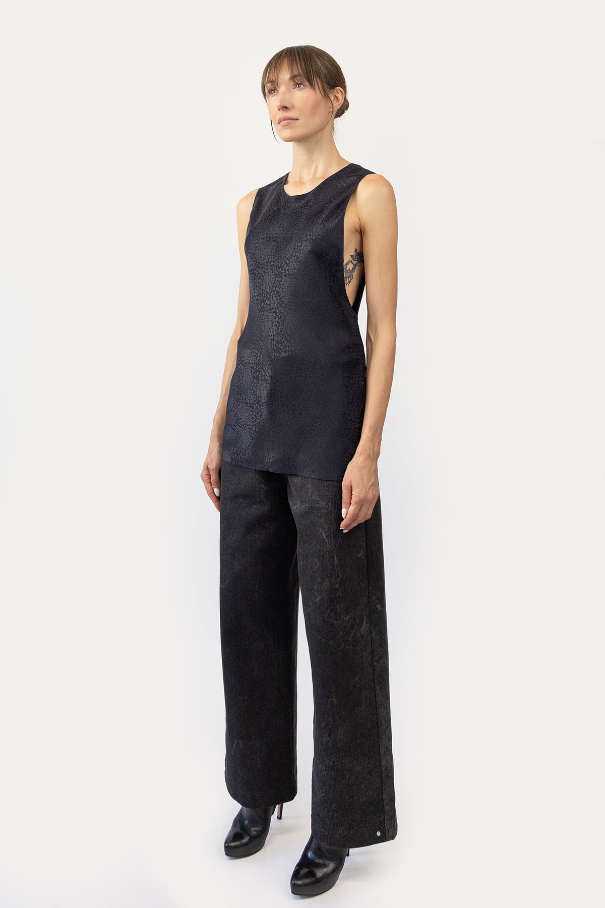 Tank in Bias Silk Jacquard