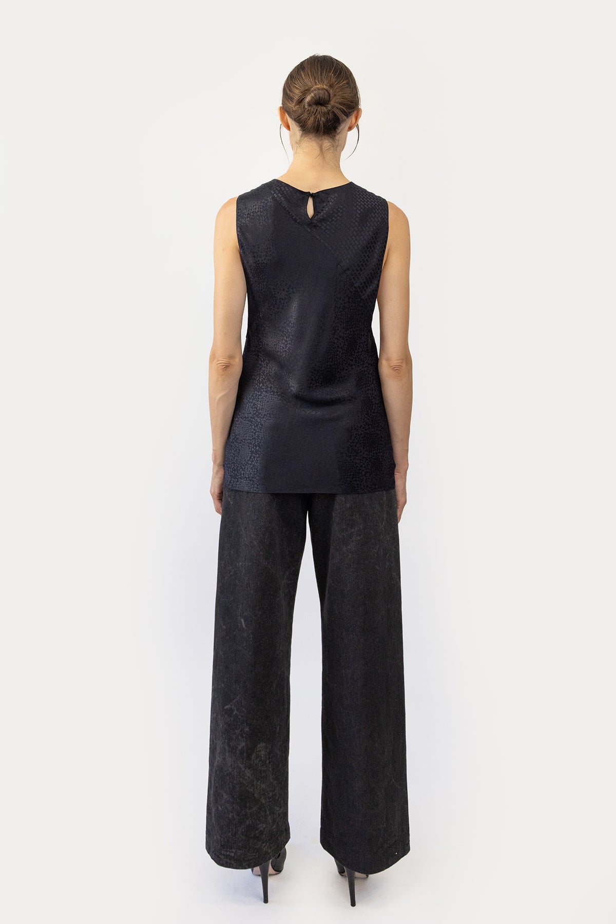Tank in Bias Silk Jacquard