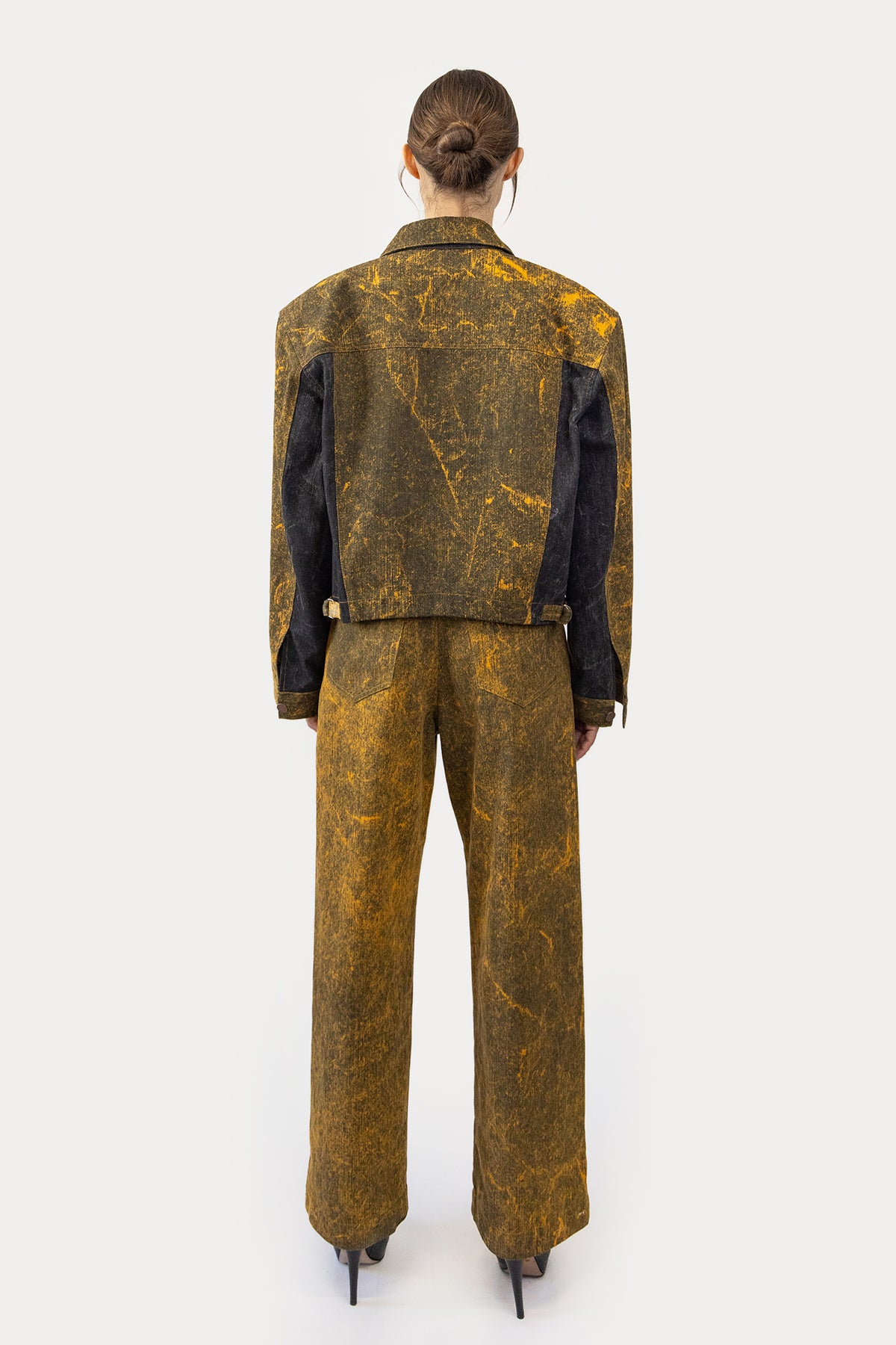 Combo Jacket in Marbled Denim
