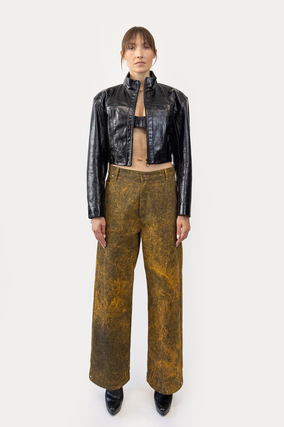 Cropped Jacket in Glazed Cow