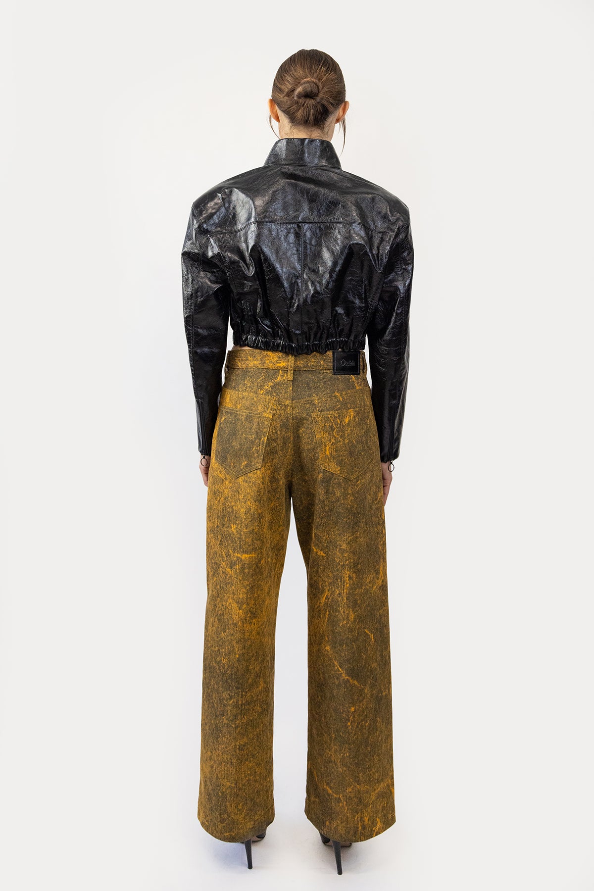 Cropped Jacket in Glazed Cow