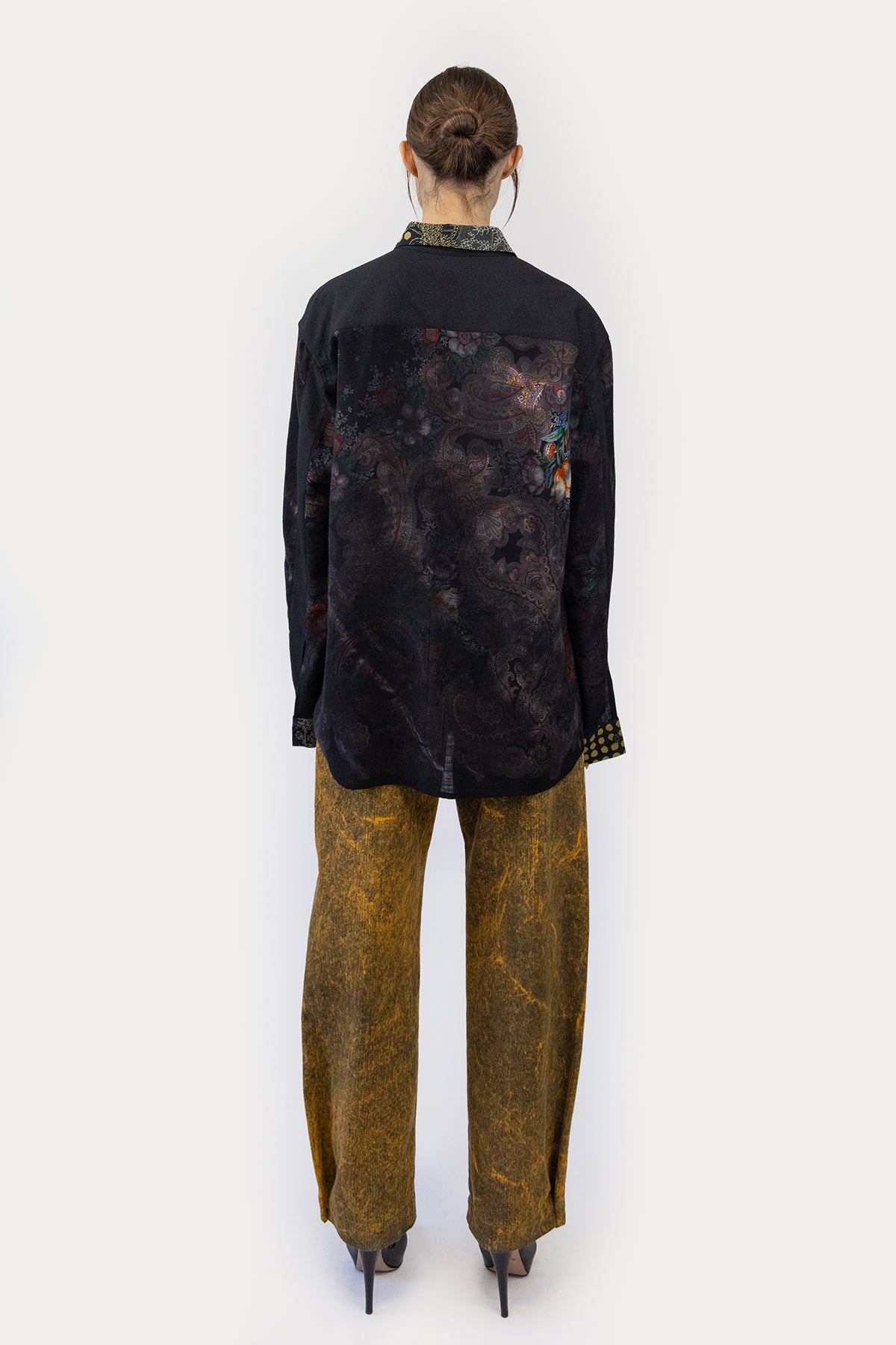 Oversize Combo Shirt in Reclaimed Wool Shawl