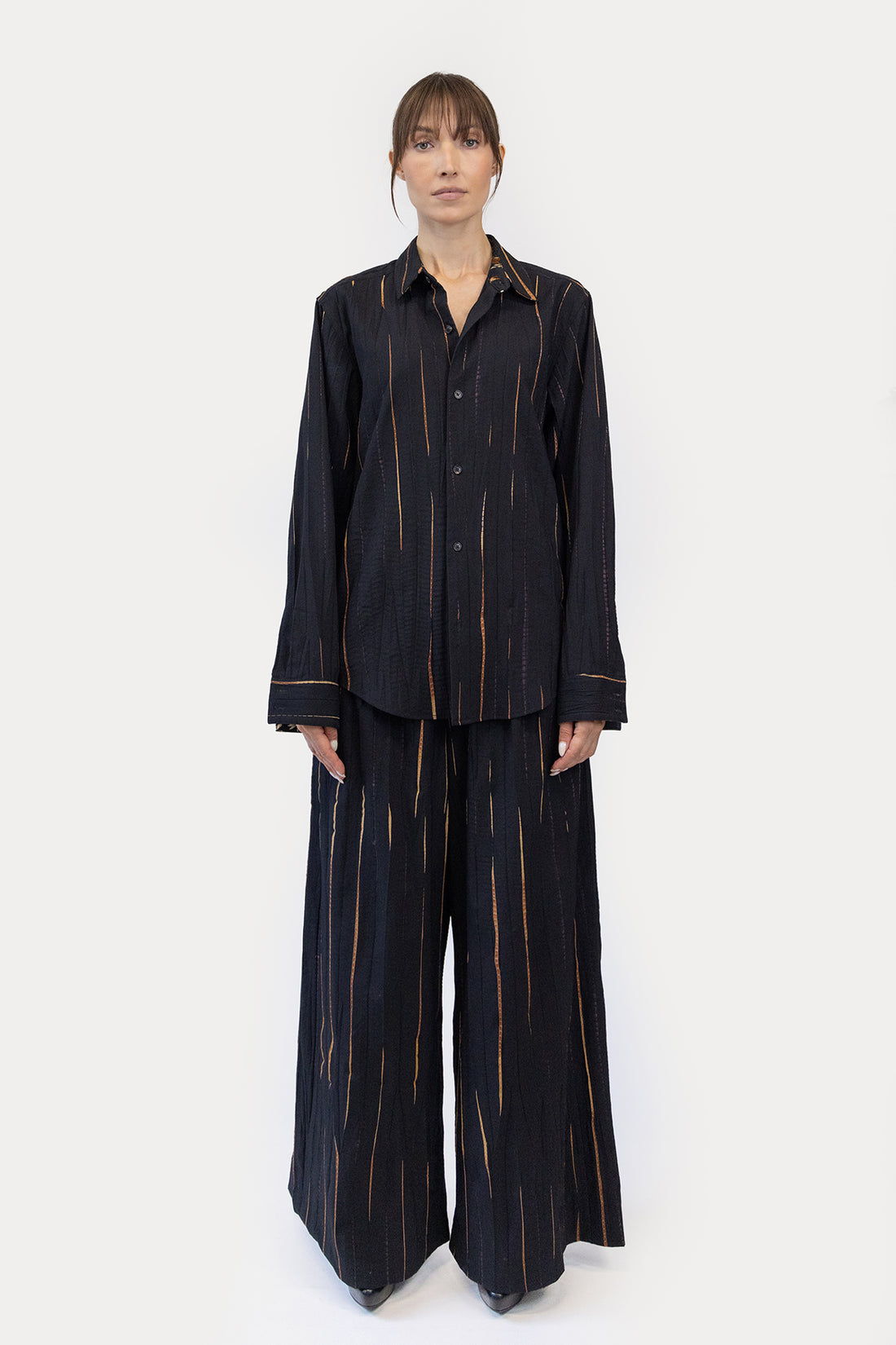 Long Line Shirt in Shibori Wool