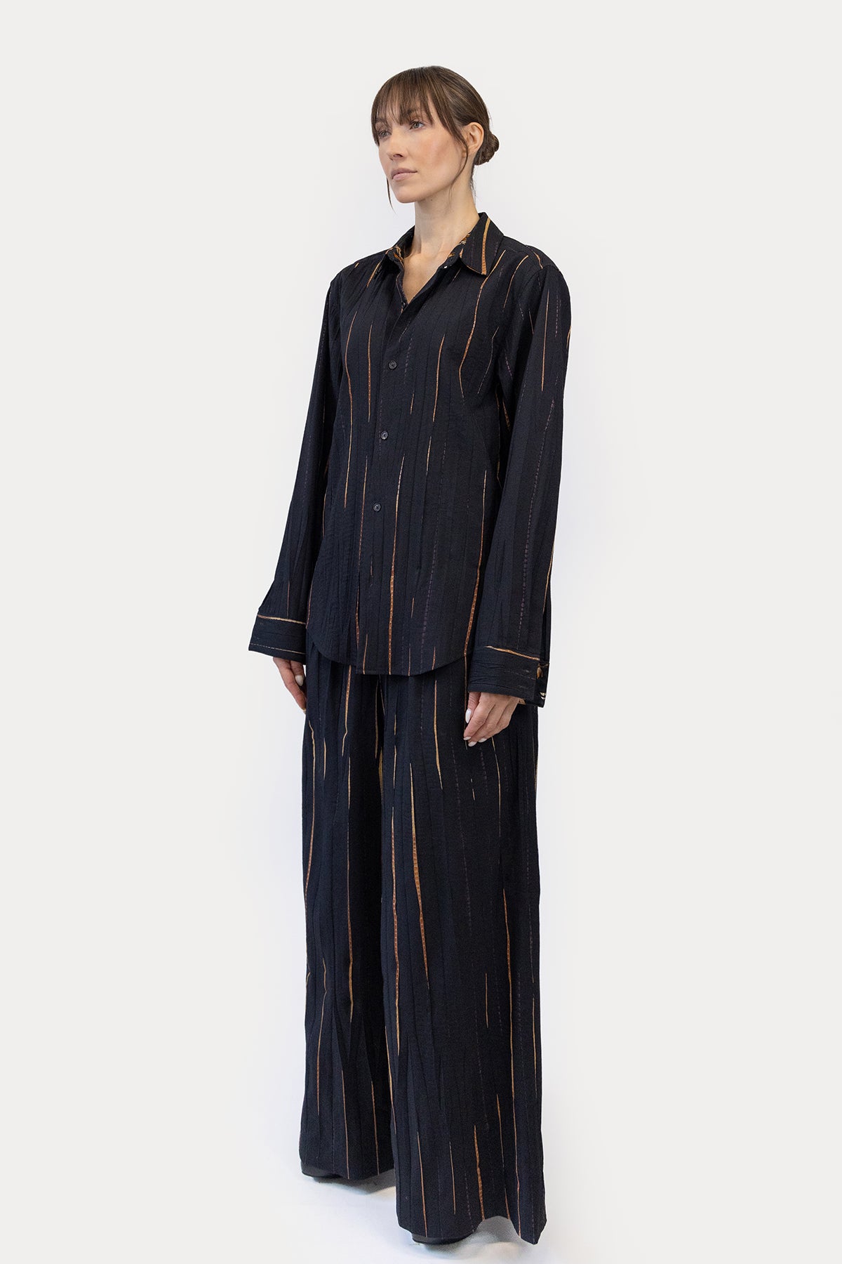 Long Line Shirt in Shibori Wool