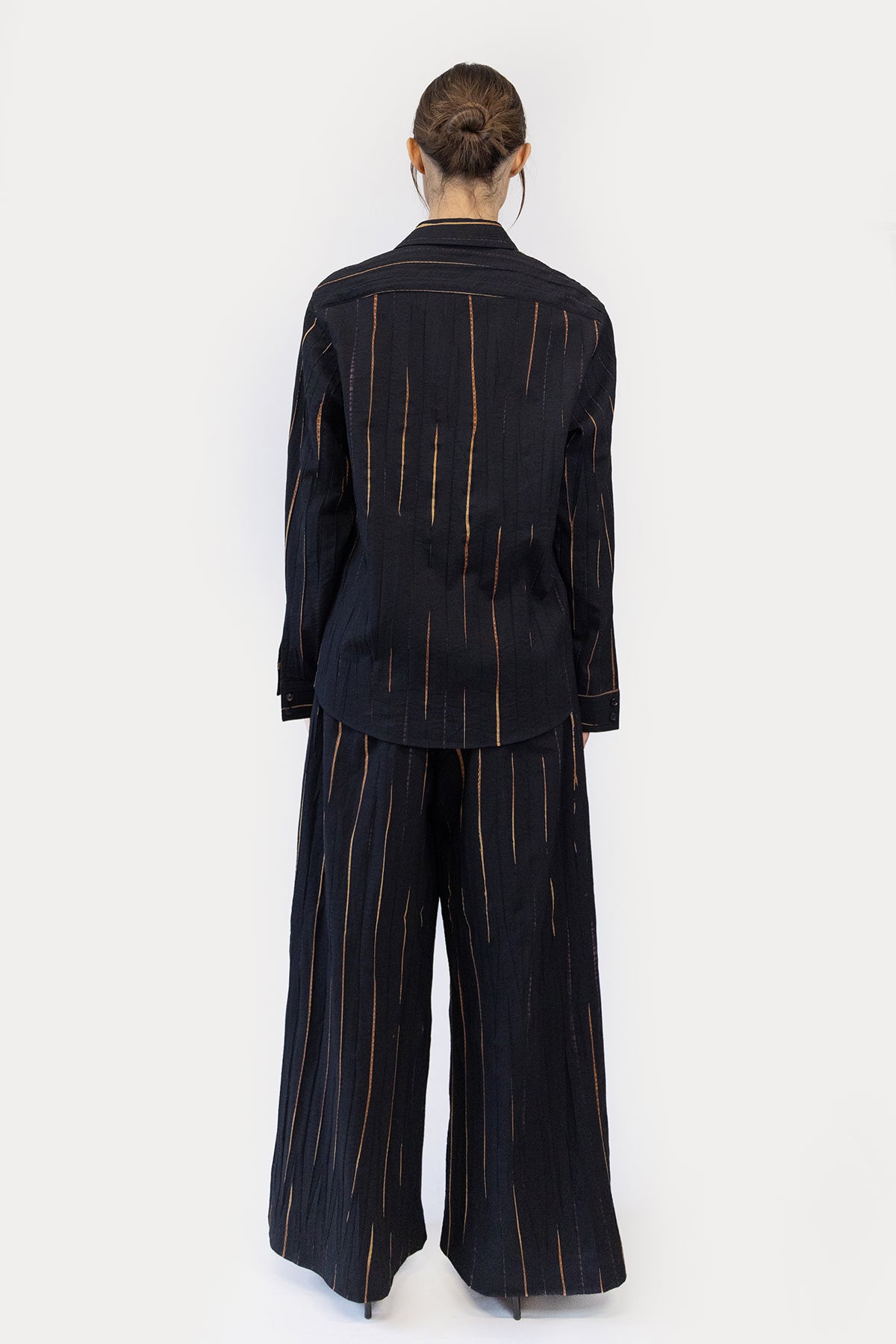 Long Line Shirt in Shibori Wool