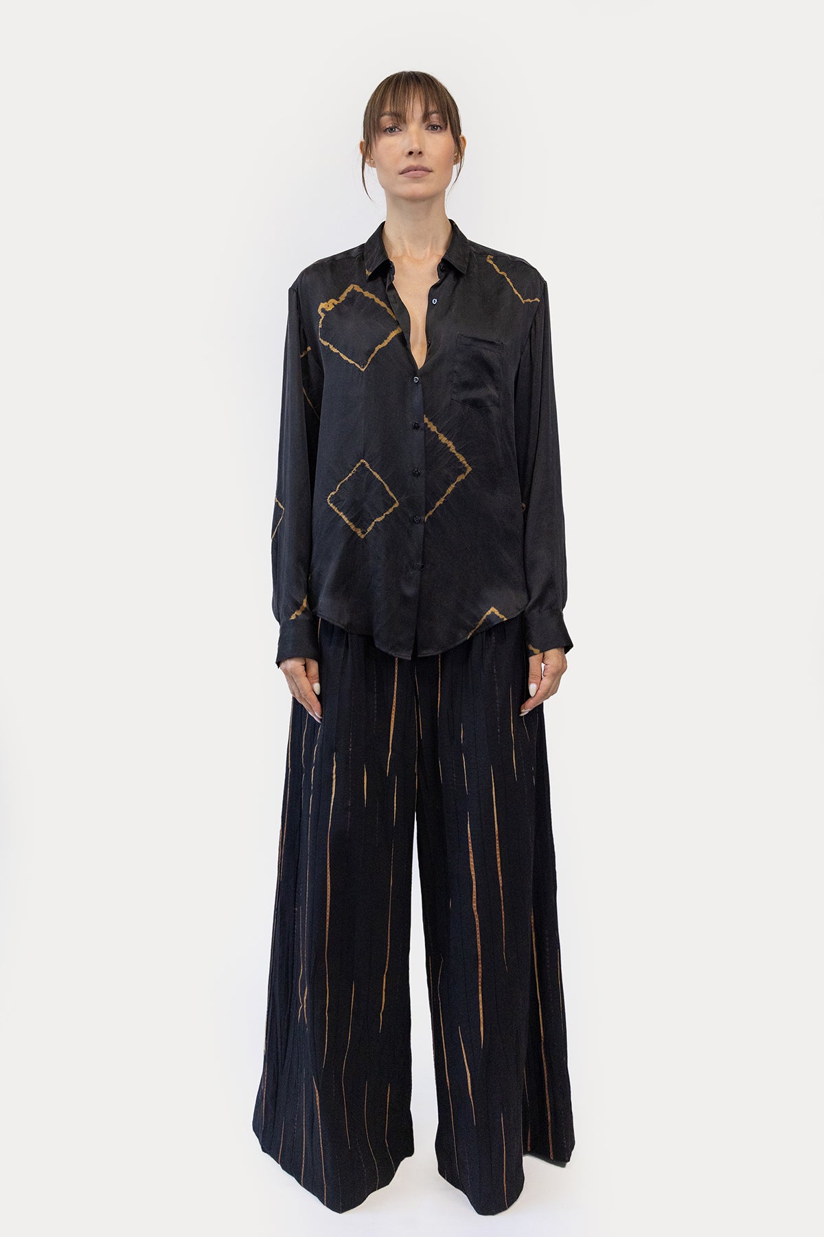 Relaxed Shirt in Shibori Silk Charmeuse