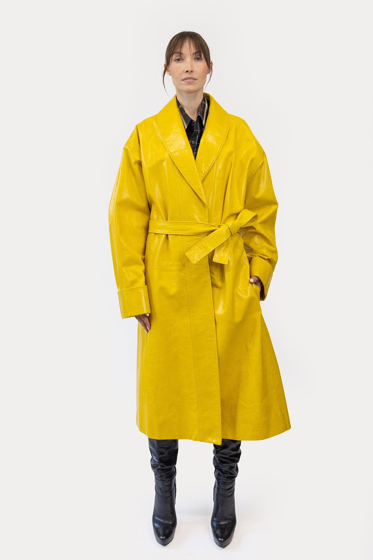 Robe Coat in Glazed Cow