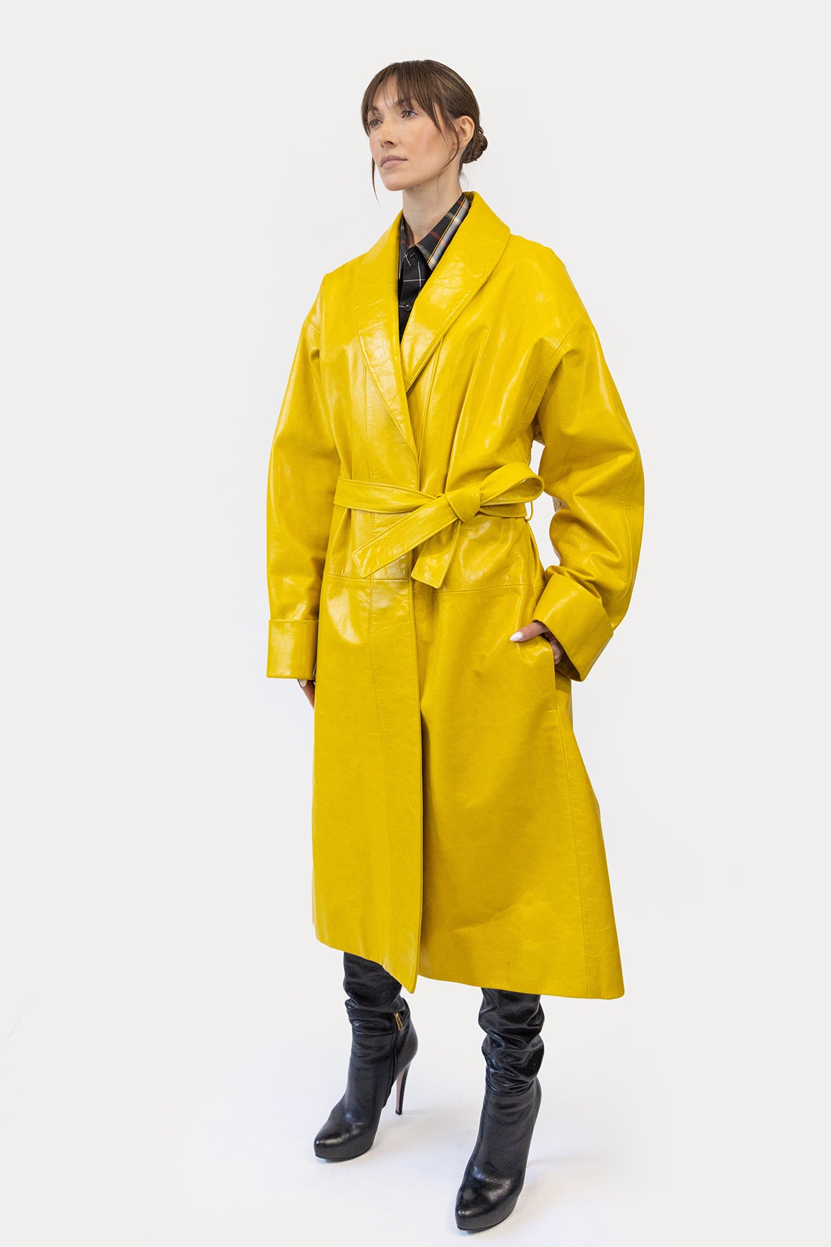 Robe Coat in Glazed Cow