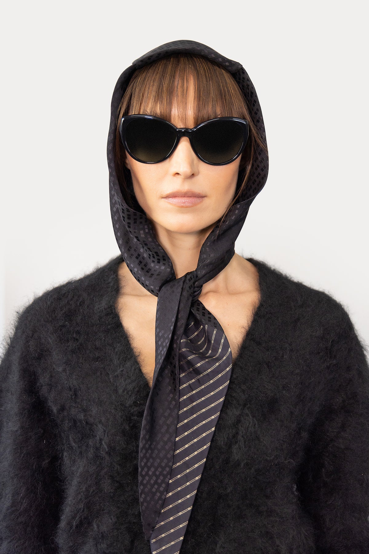 Head Scarf in Silk Jacquard