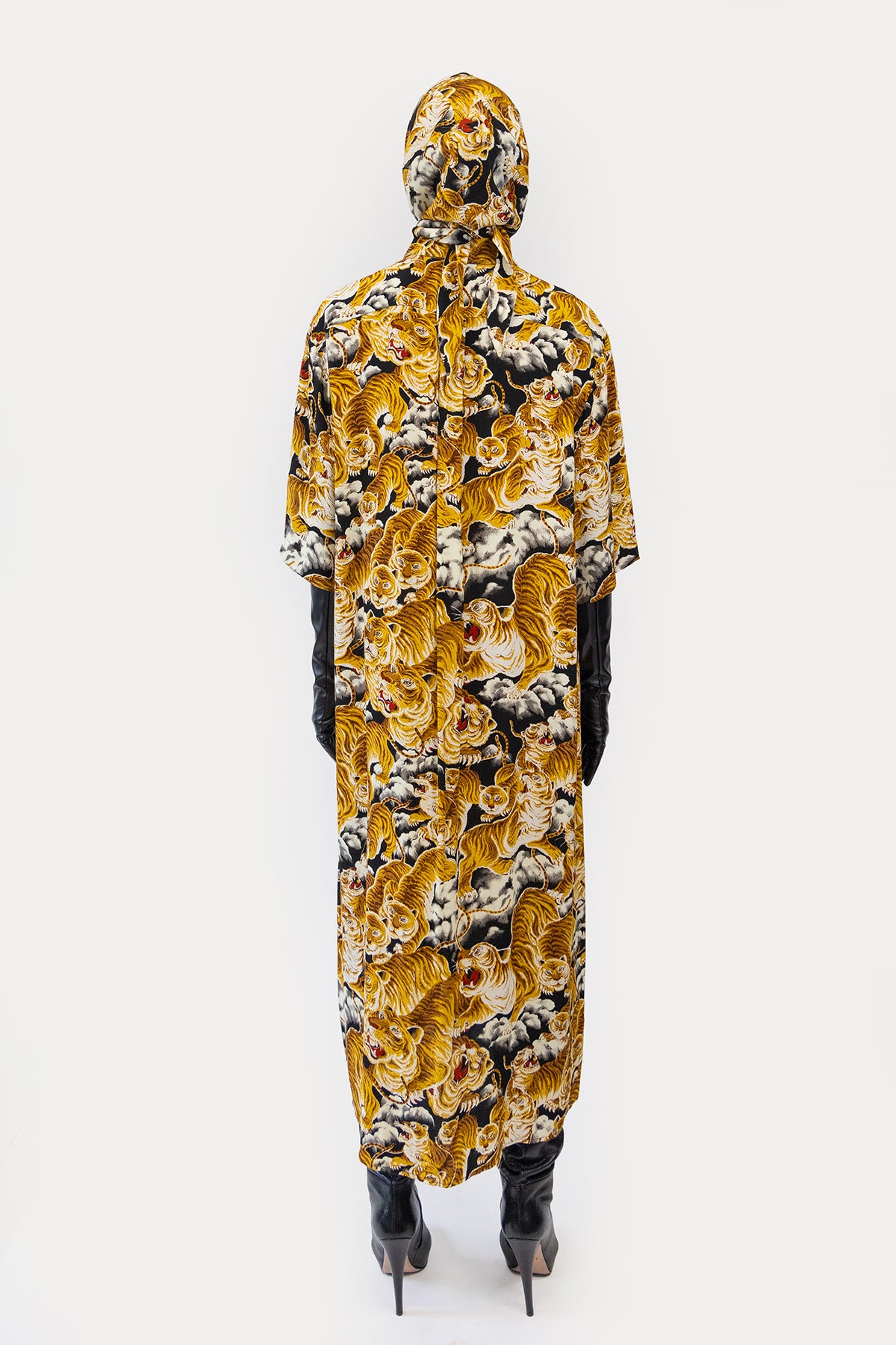 Tunic Shirt in 100 Tigers Print Crepe