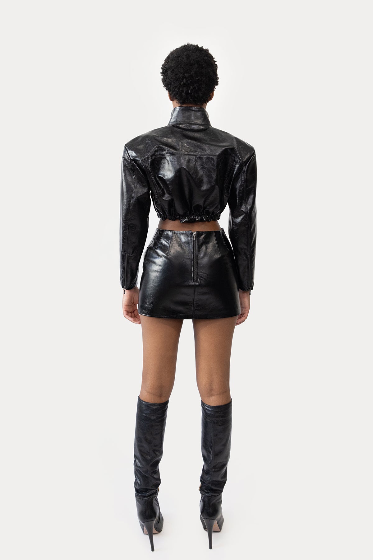 Cropped Jacket in Glazed Cow