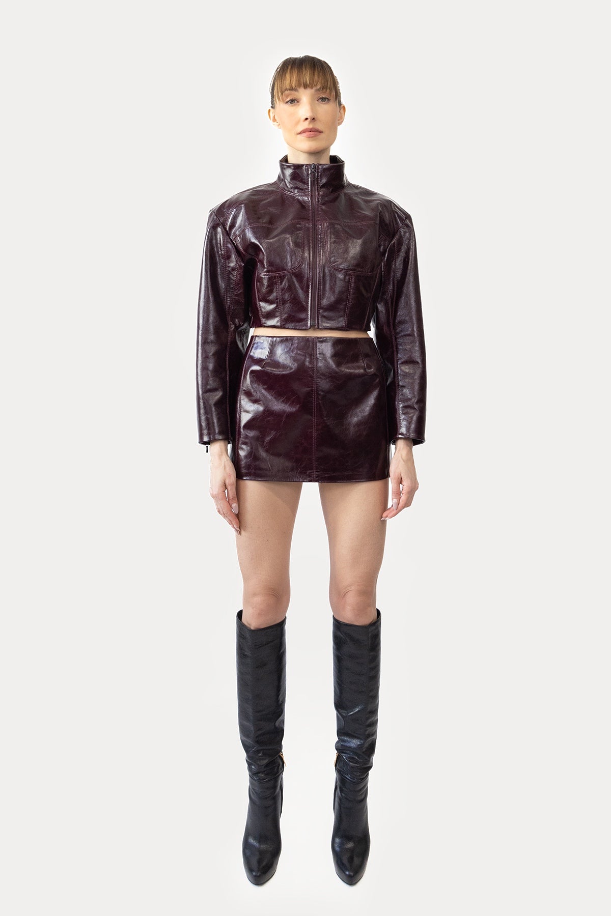 Cropped Jacket in Glazed Cow